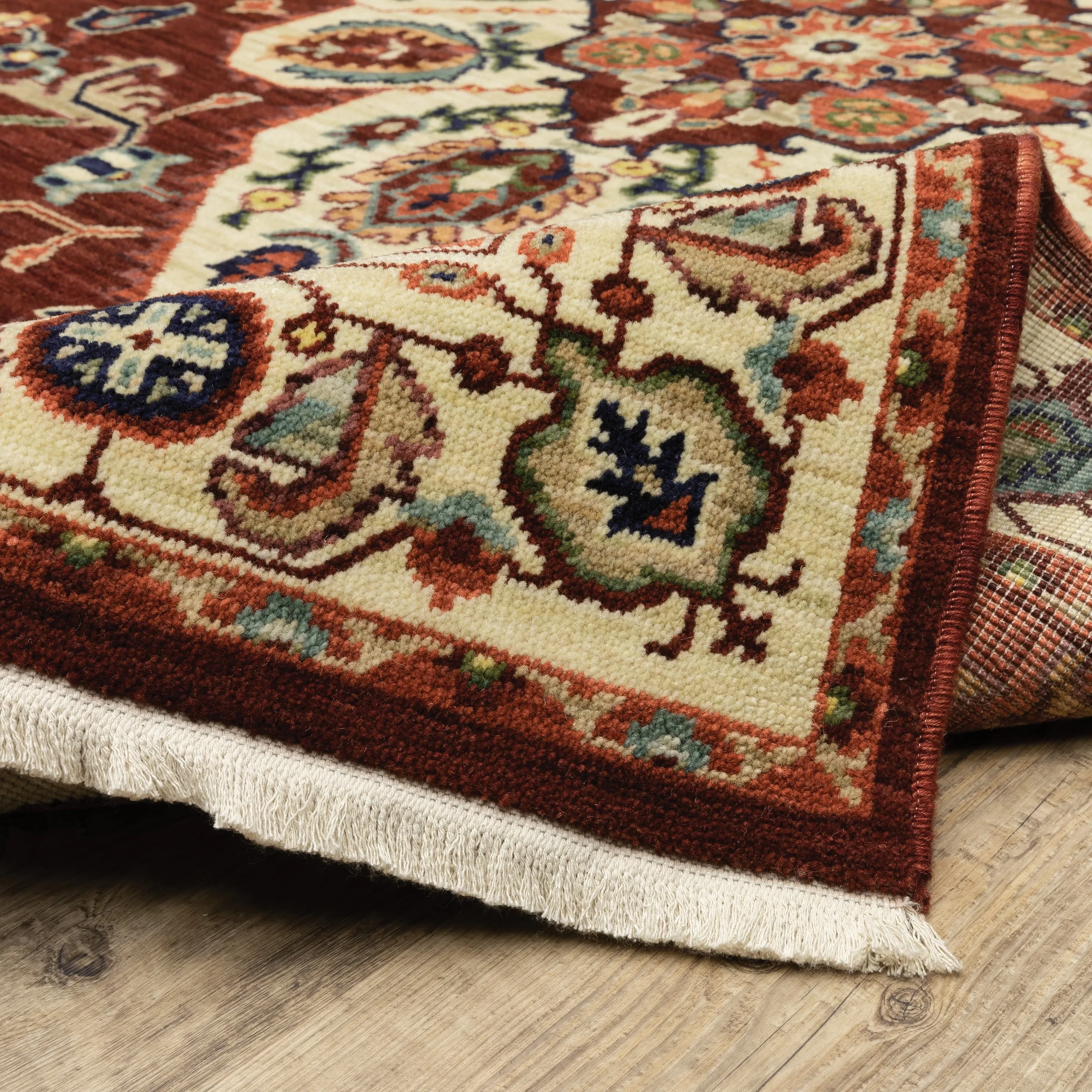 Style Haven Leander Star Medallion Fringed Wool Blend Area Rug
