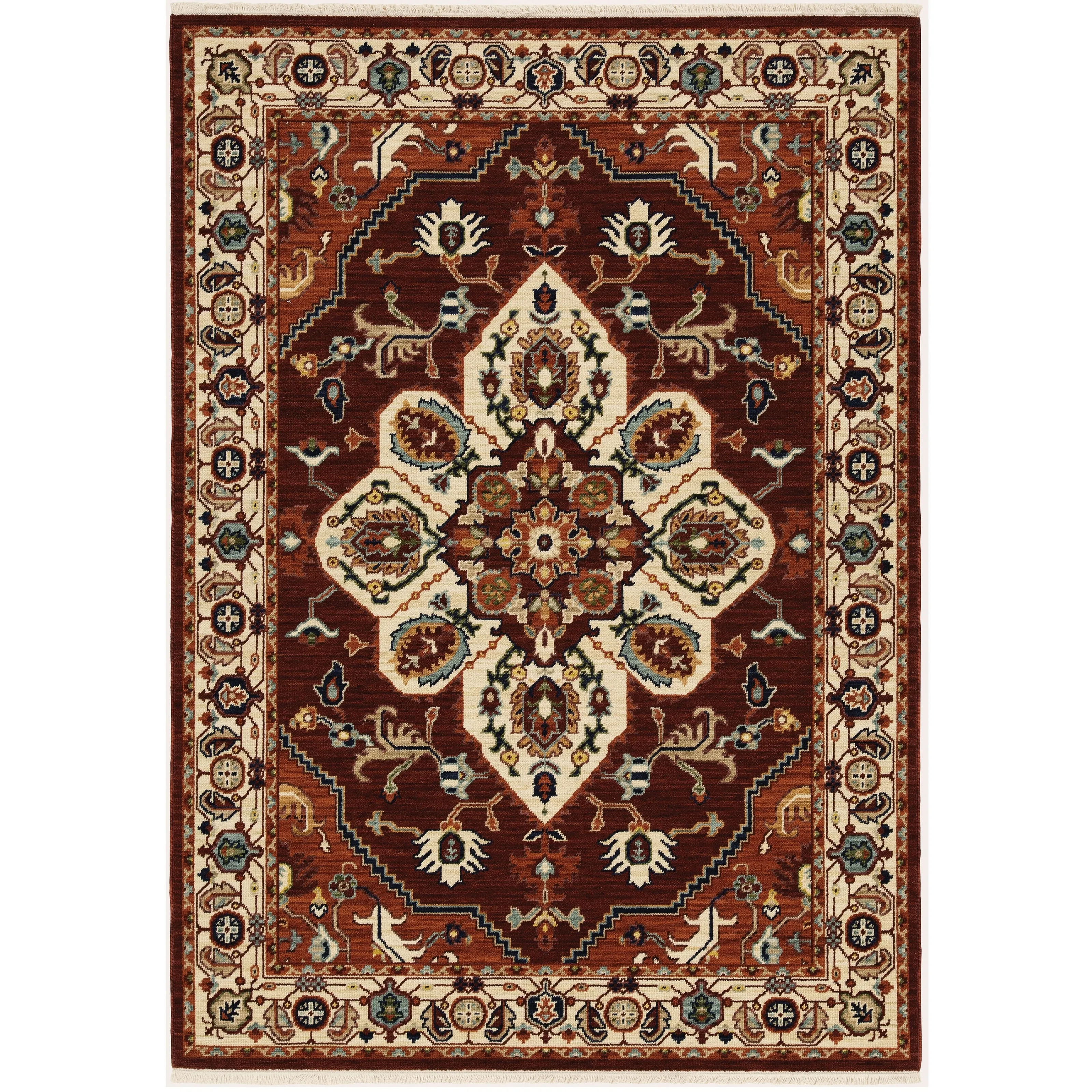 Style Haven Leander Star Medallion Fringed Wool Blend Area Rug