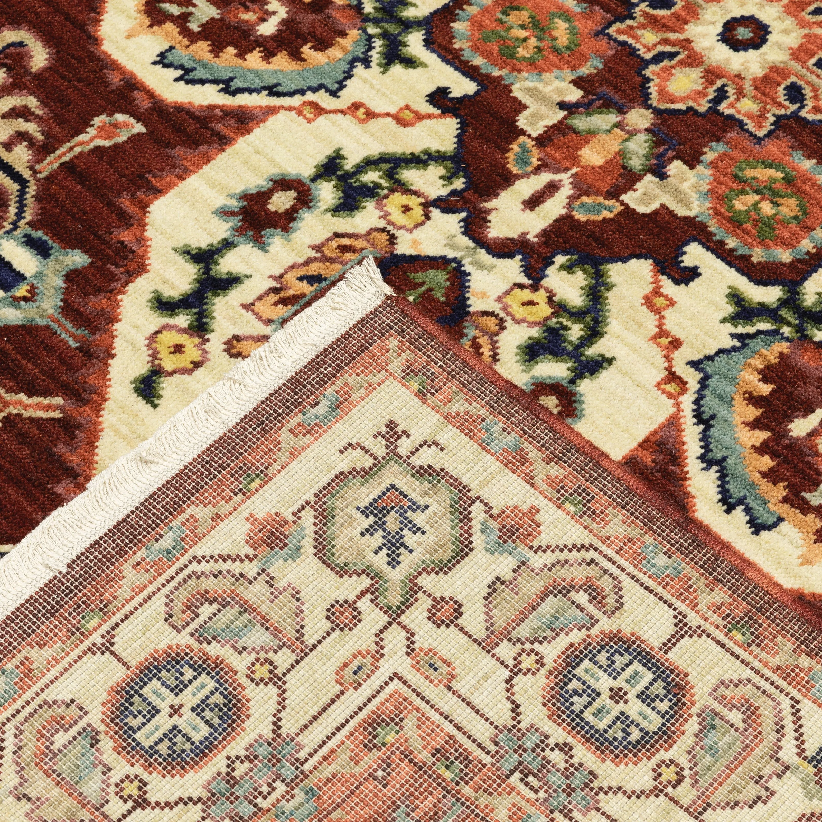 Style Haven Leander Star Medallion Fringed Wool Blend Area Rug