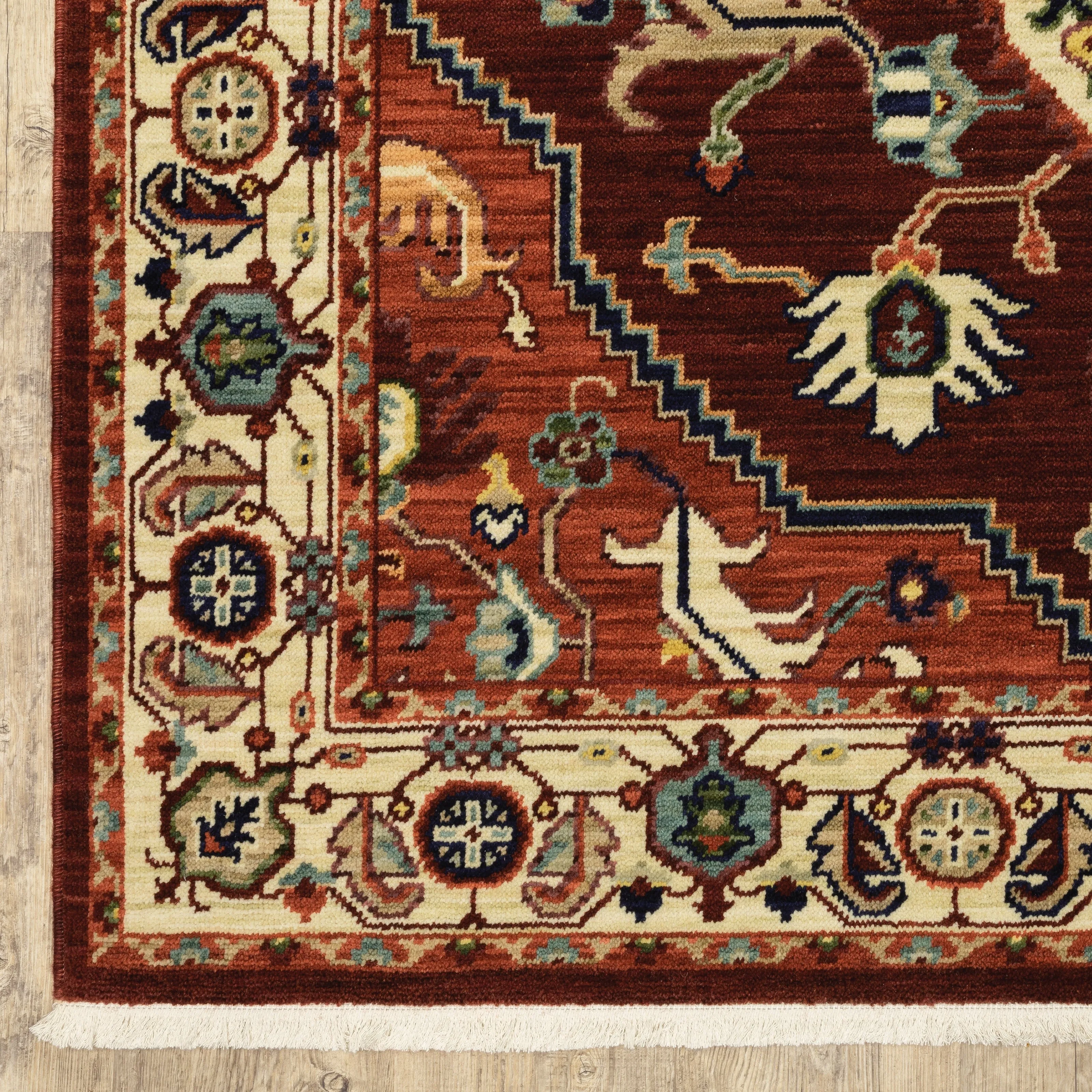 Style Haven Leander Star Medallion Fringed Wool Blend Area Rug