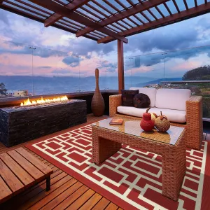 Style Haven Martinique Geometric Lattice Indoor Outdoor Area Rug