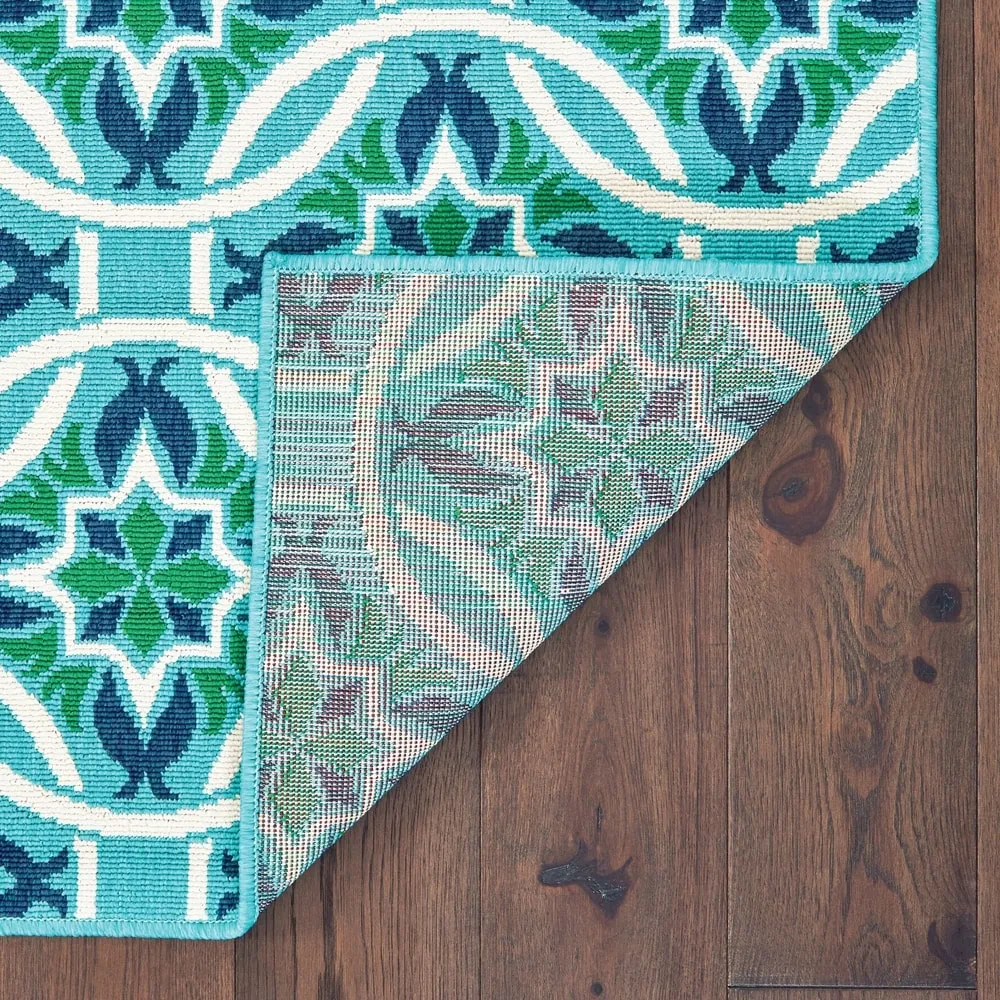 Style Haven Martinque Floral Indoor-Outdoor Blue/ Green Area Rug
