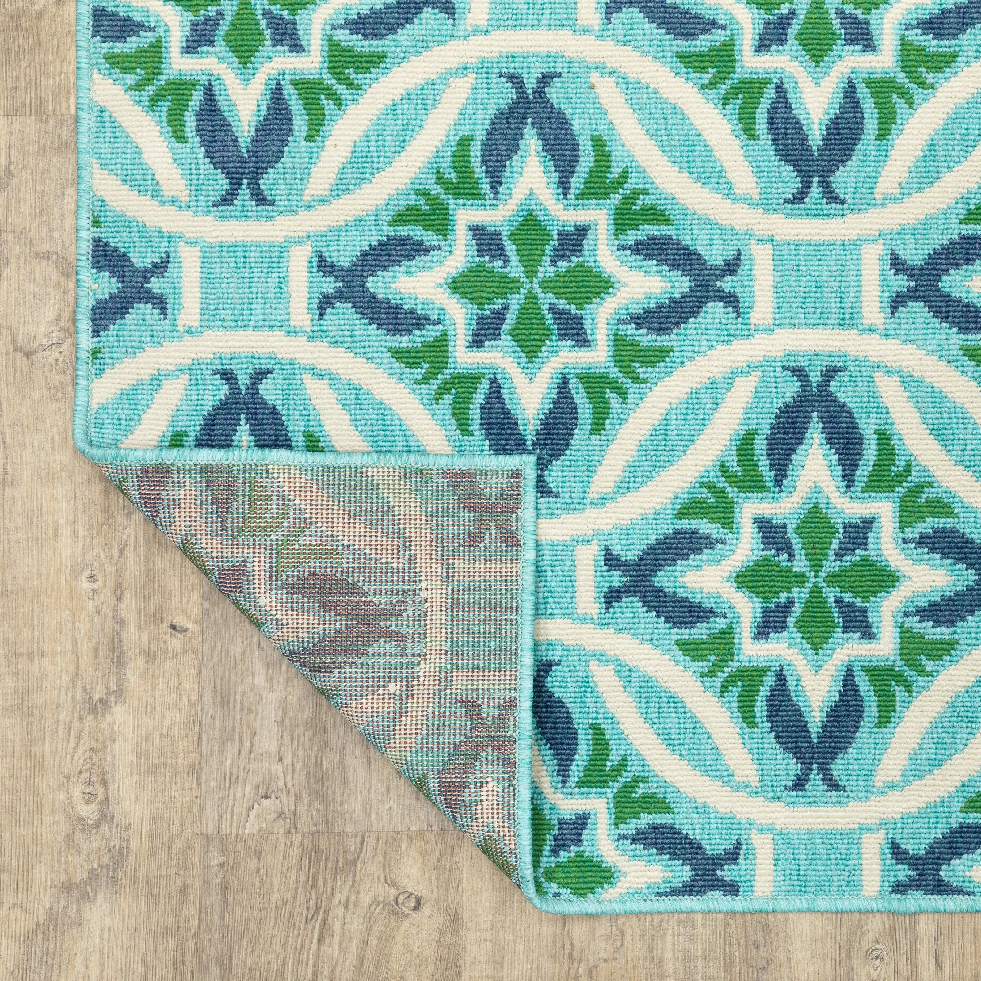 Style Haven Martinque Floral Indoor-Outdoor Blue/ Green Area Rug
