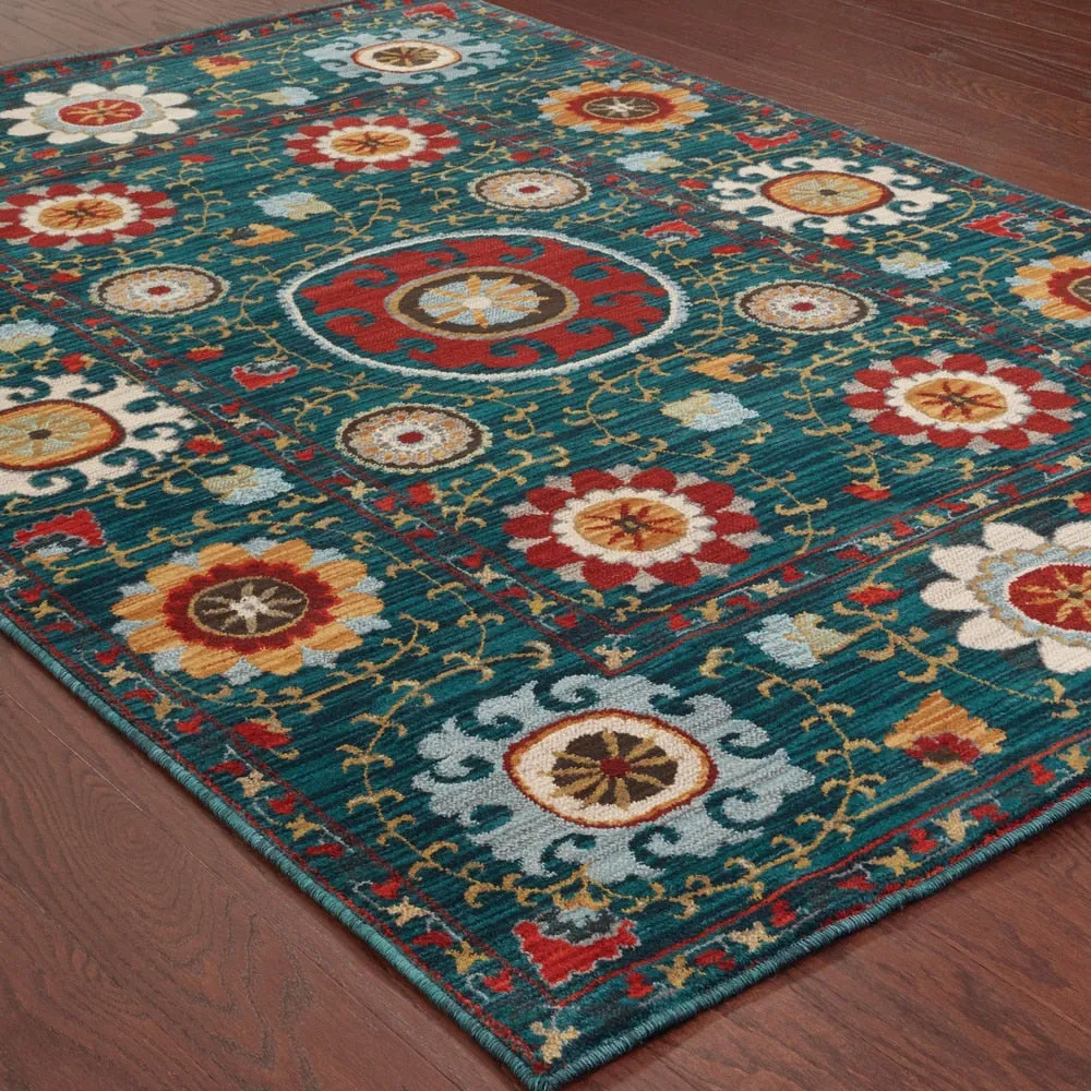 Style Haven Sierra Primative Floral Medallion Area Rug