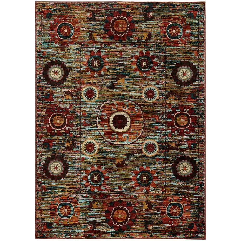 Style Haven Sierra Primative Floral Medallion Area Rug