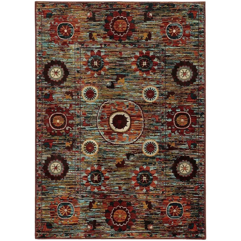 Style Haven Sierra Primative Floral Medallion Area Rug