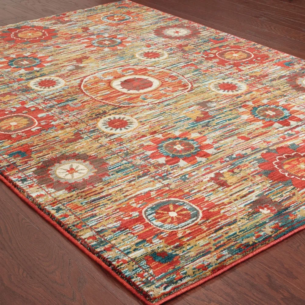 Style Haven Sierra Primative Floral Medallion Area Rug