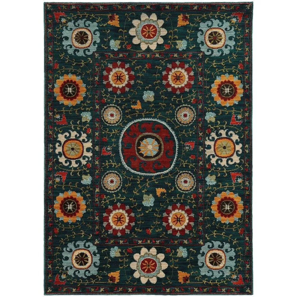 Style Haven Sierra Primative Floral Medallion Area Rug
