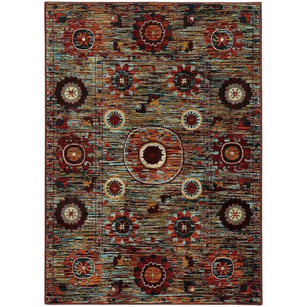 Style Haven Sierra Primative Floral Medallion Area Rug
