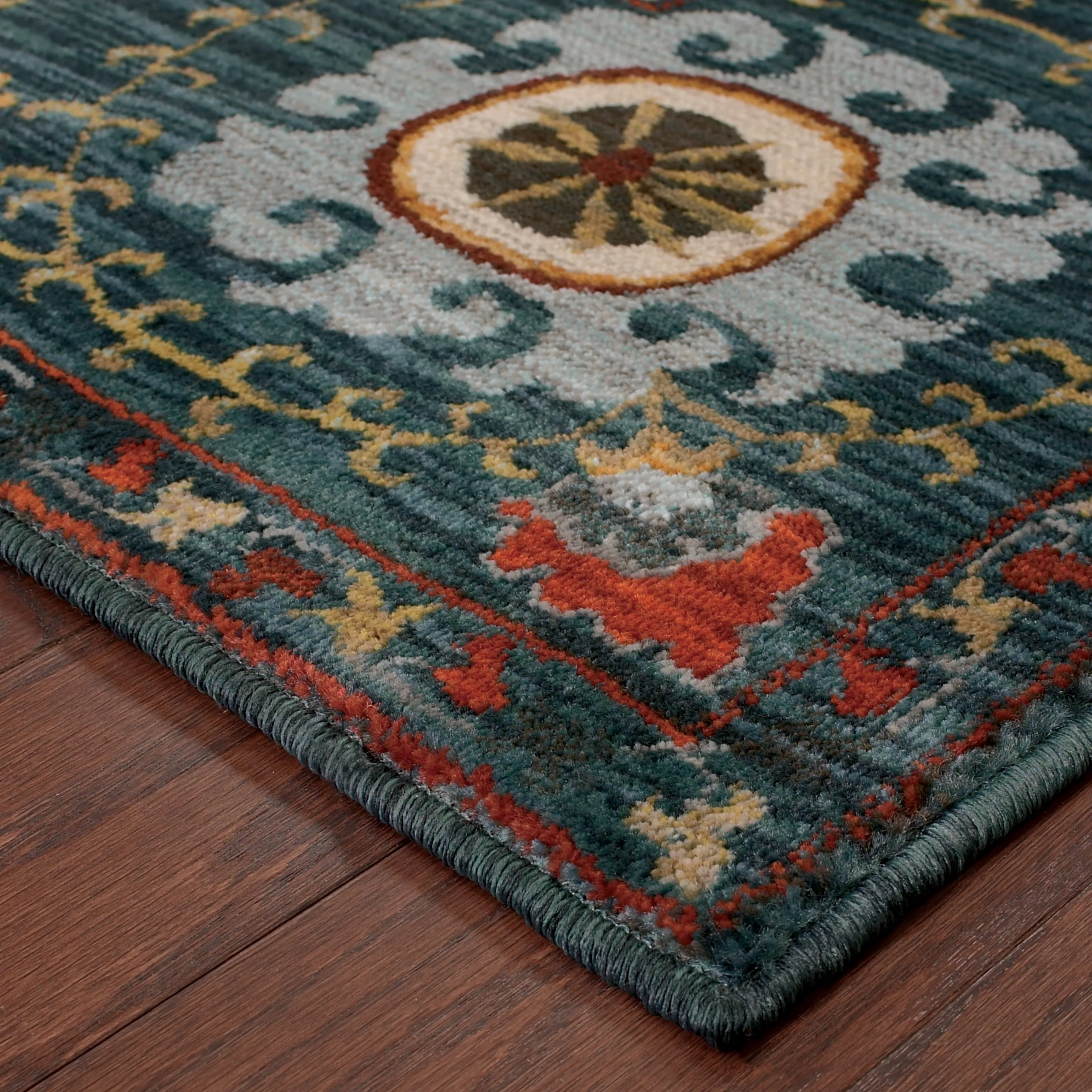 Style Haven Sierra Primative Floral Medallion Area Rug