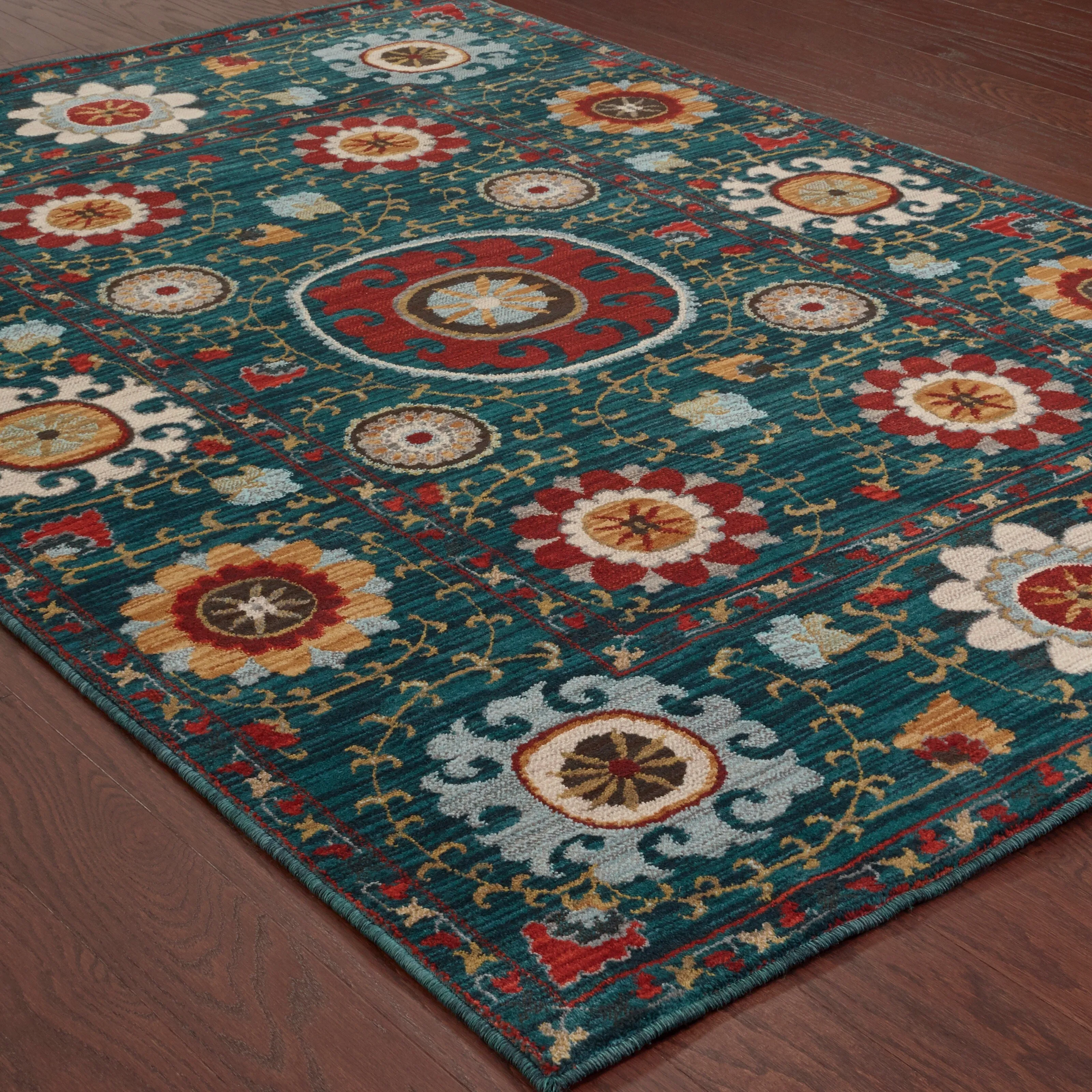 Style Haven Sierra Primative Floral Medallion Area Rug