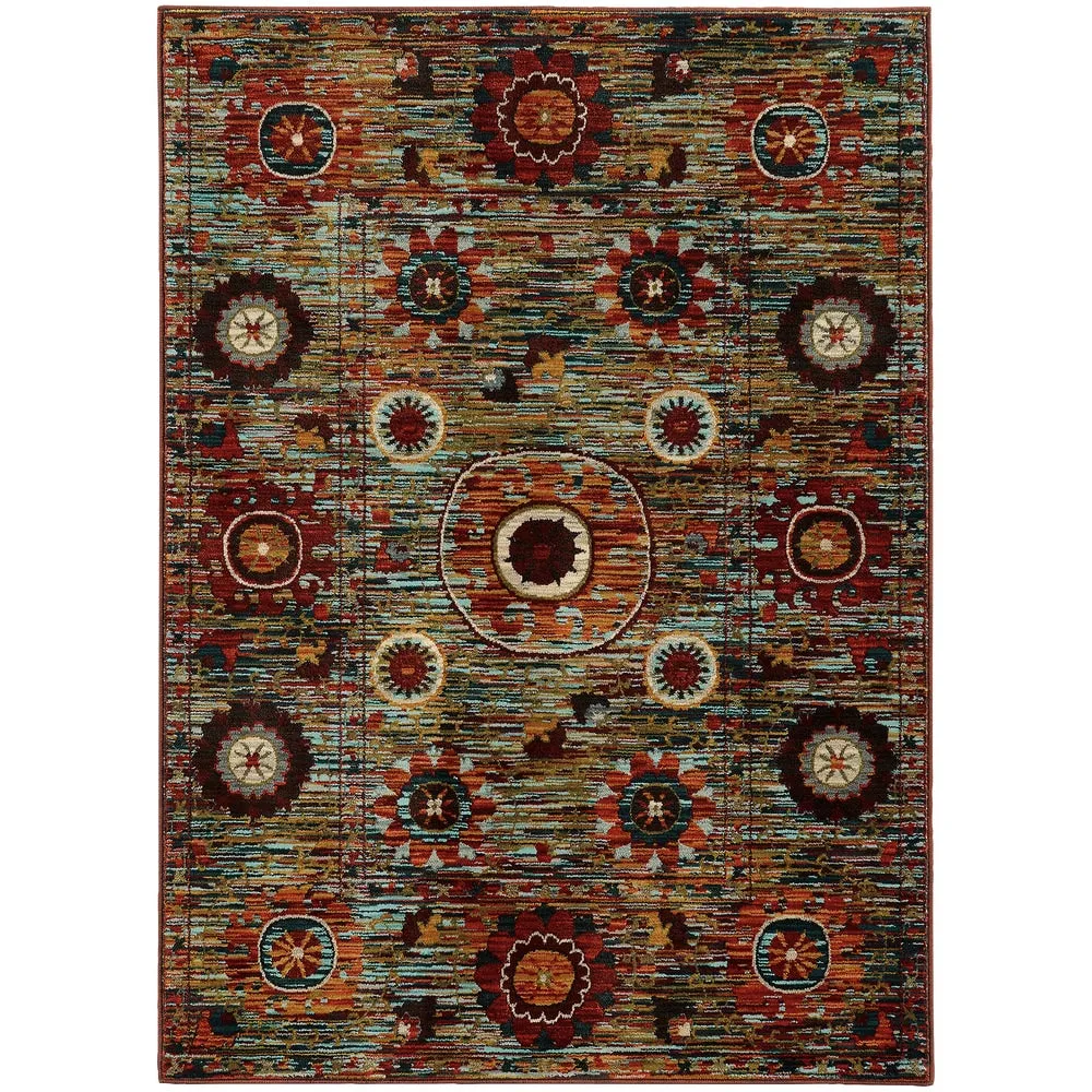Style Haven Sierra Primative Floral Medallion Area Rug
