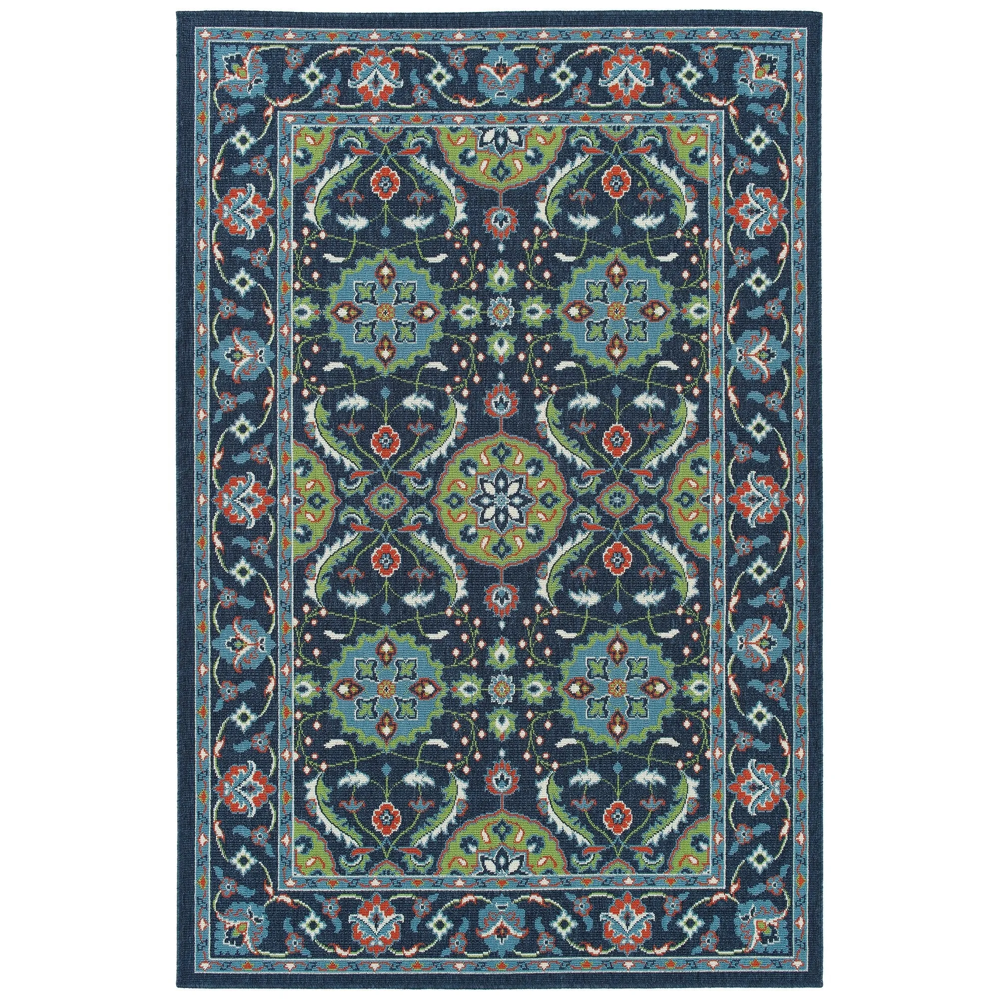 Sunice Traditional Oriental Floral Pattern Indoor/ Outdoor Area Rug