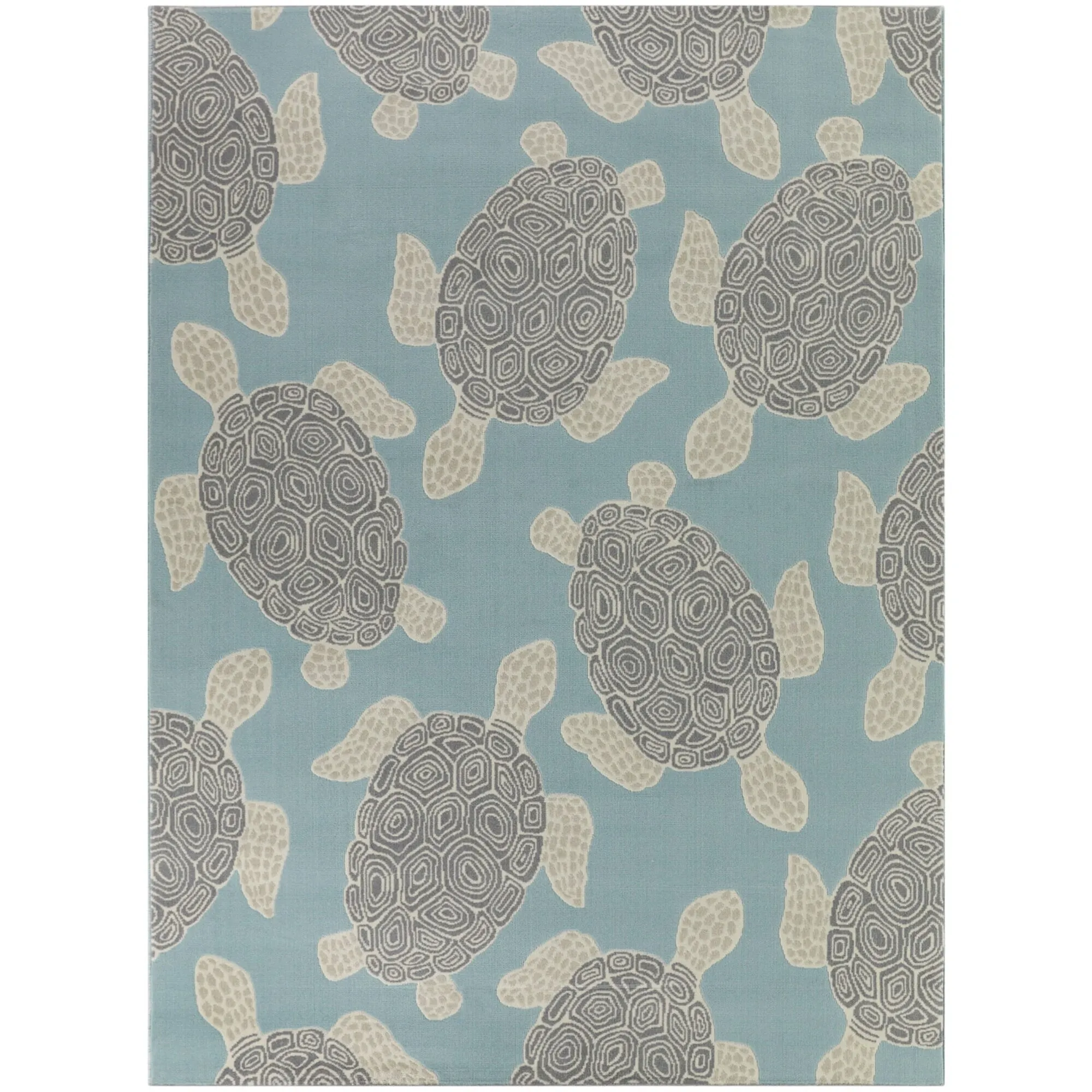 Swimming Sea Turtle Area Rug