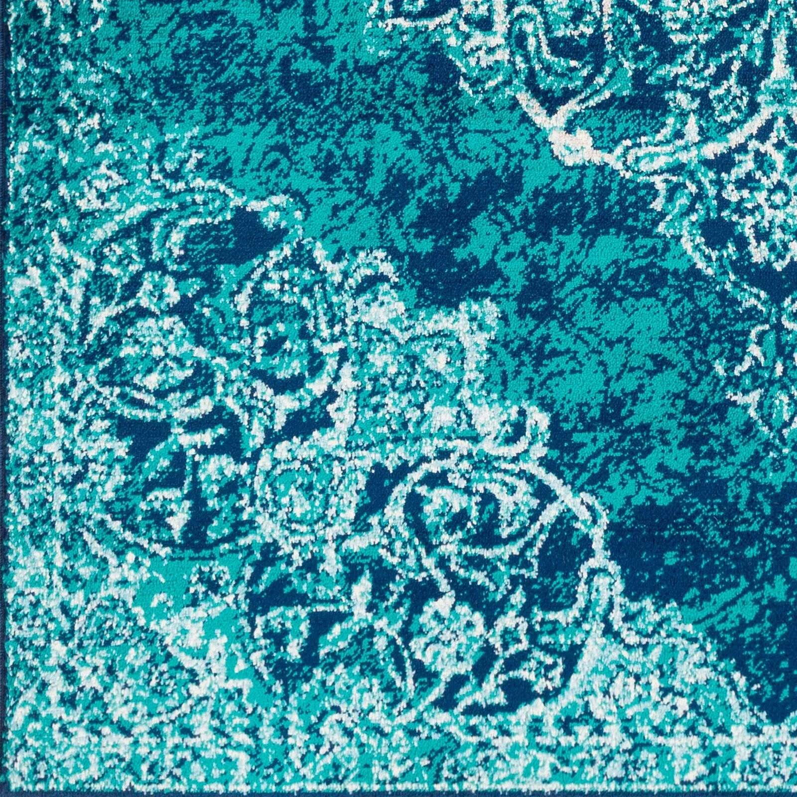 Terenzio Traditional Teal Area Rug