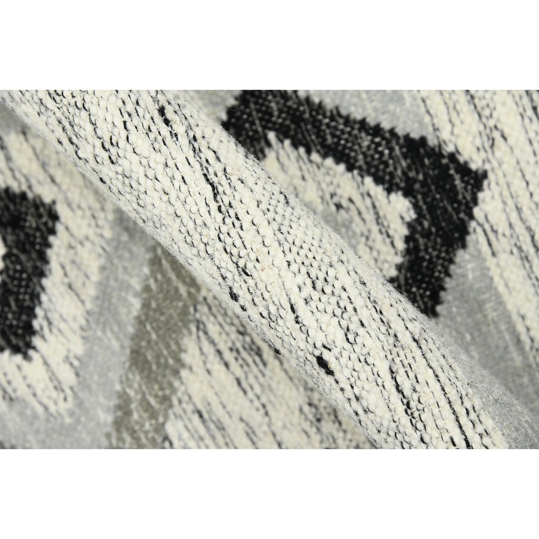 The Curated Nomad Southwestern Silver Flatweave Area Rug