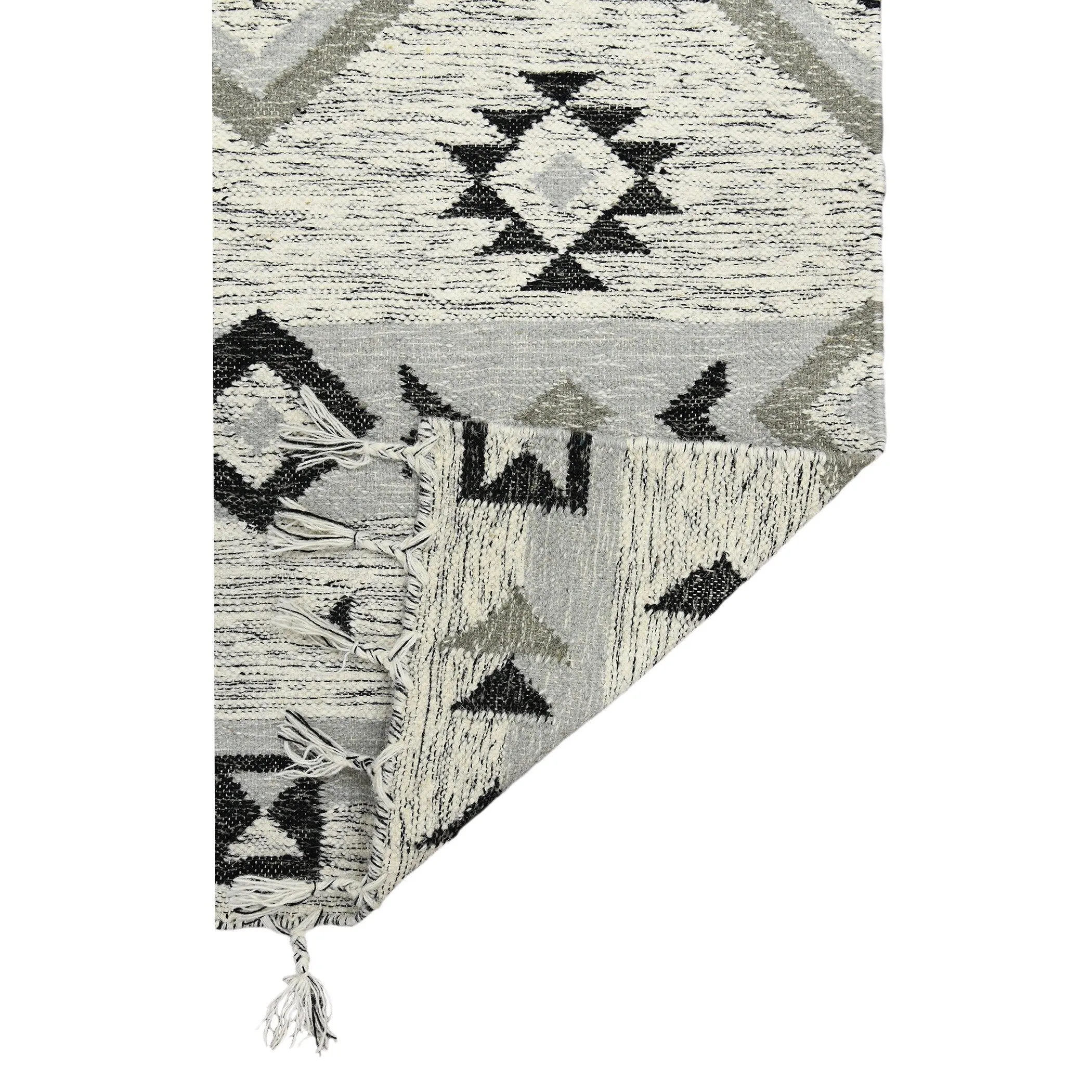 The Curated Nomad Southwestern Silver Flatweave Area Rug