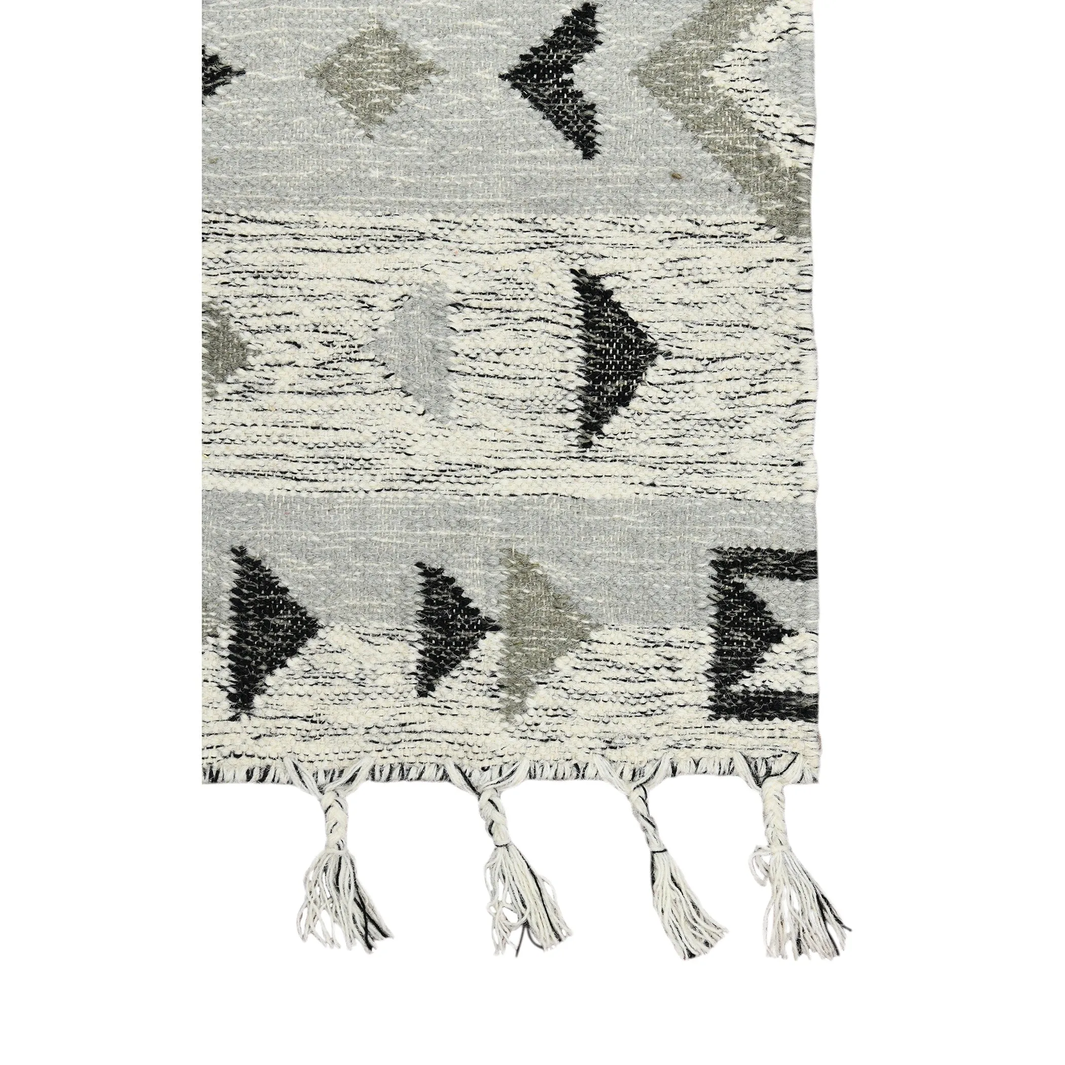 The Curated Nomad Southwestern Silver Flatweave Area Rug