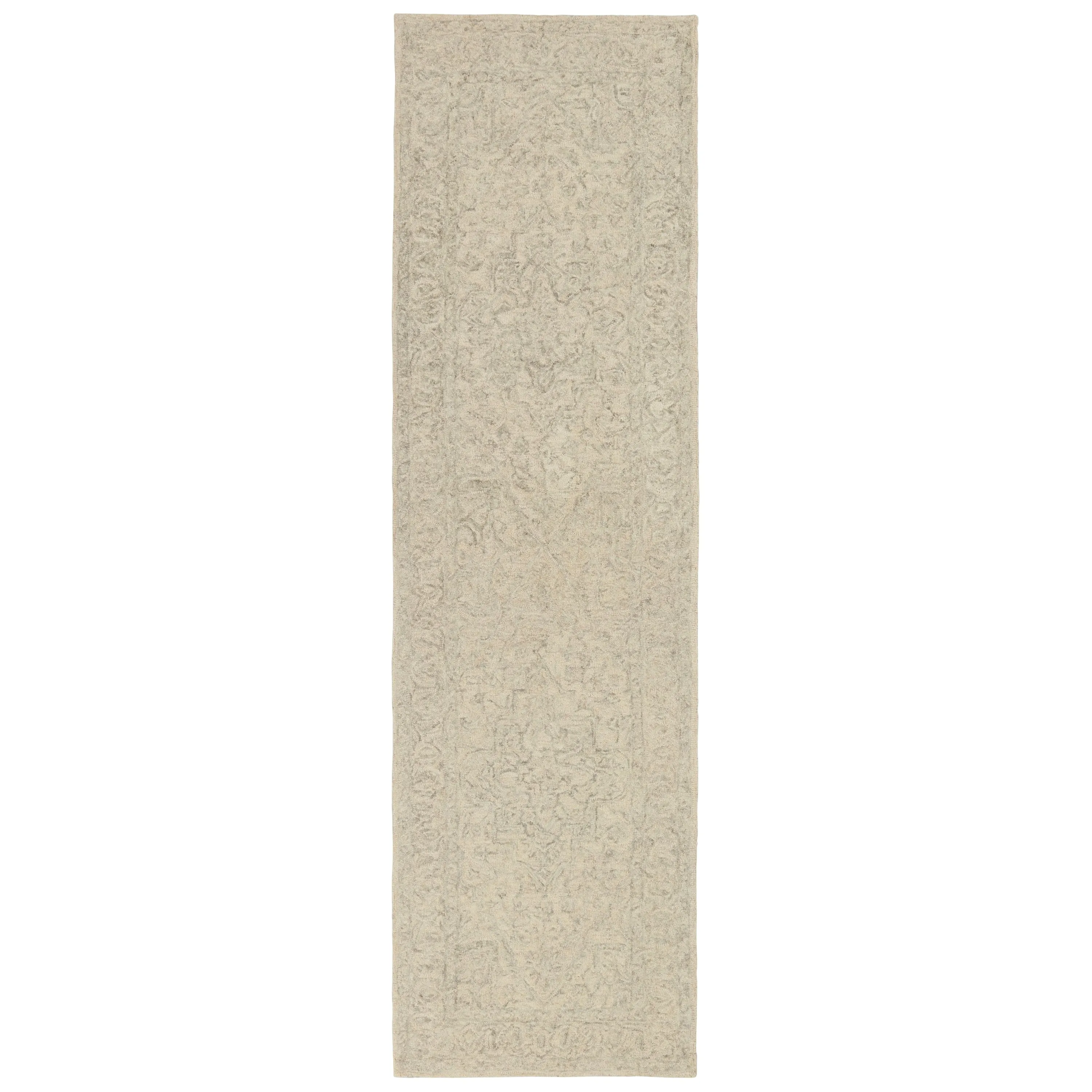 The Gray Barn Oigh Valley Handmade Medallion Light Grey and Cream Area Rug