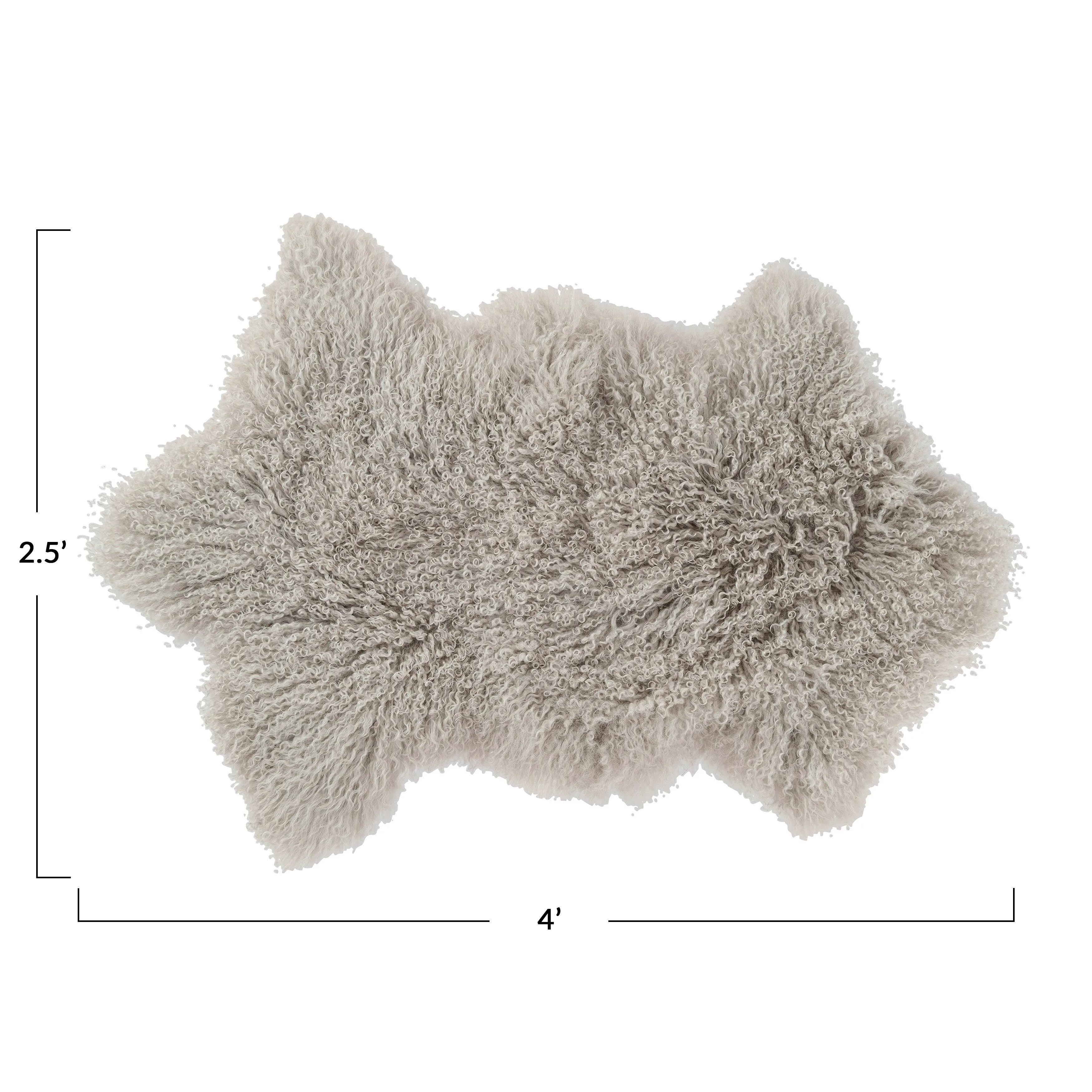 Tibetan Lamb Fur Rug - 36.0L x 24.0W x 1.0H - 36.0L x 24.0W x 1.0H
