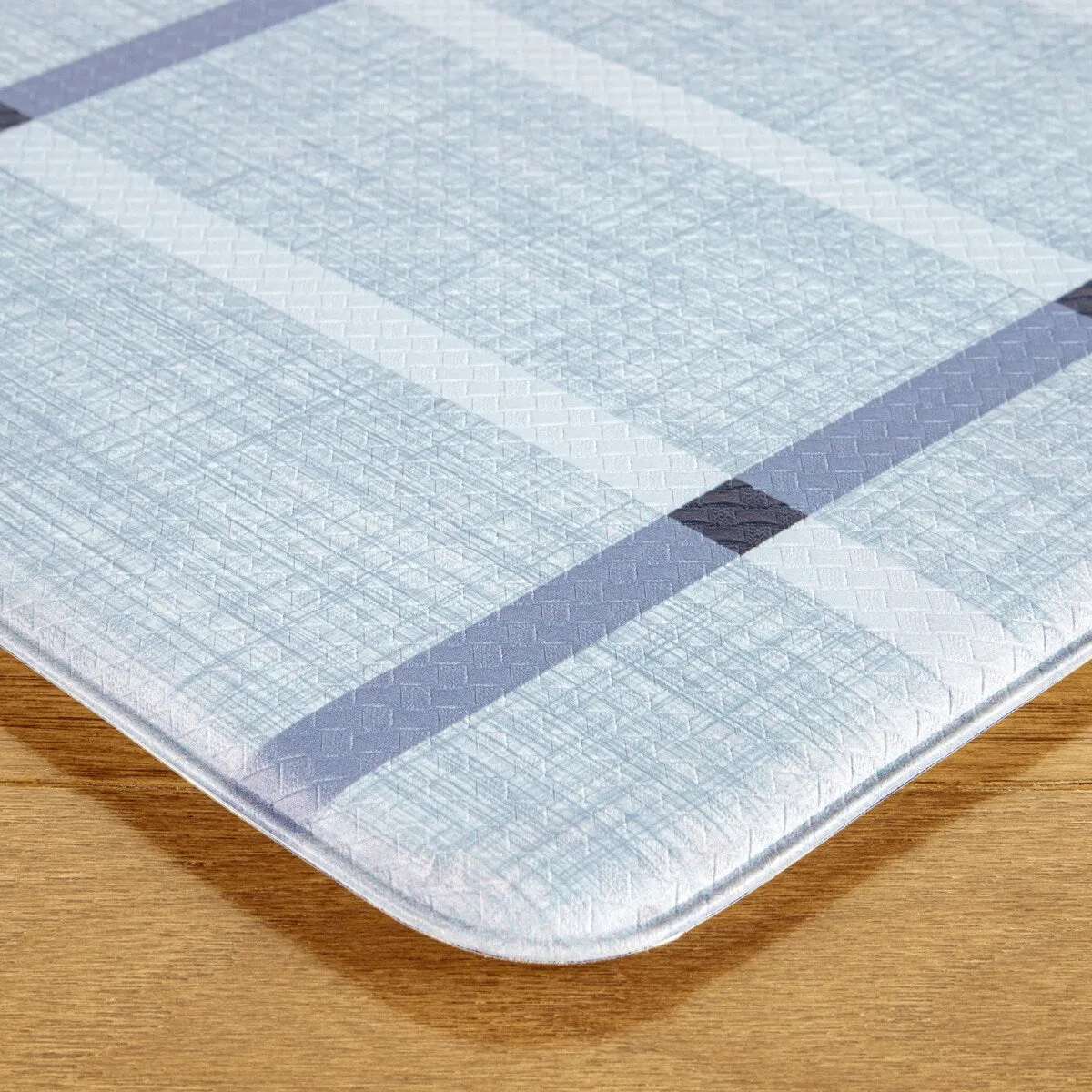 TOWN & COUNTRY BASICS Windowpane Plaid Anti Fatigue Kitchen Mat Non-Slip Backing