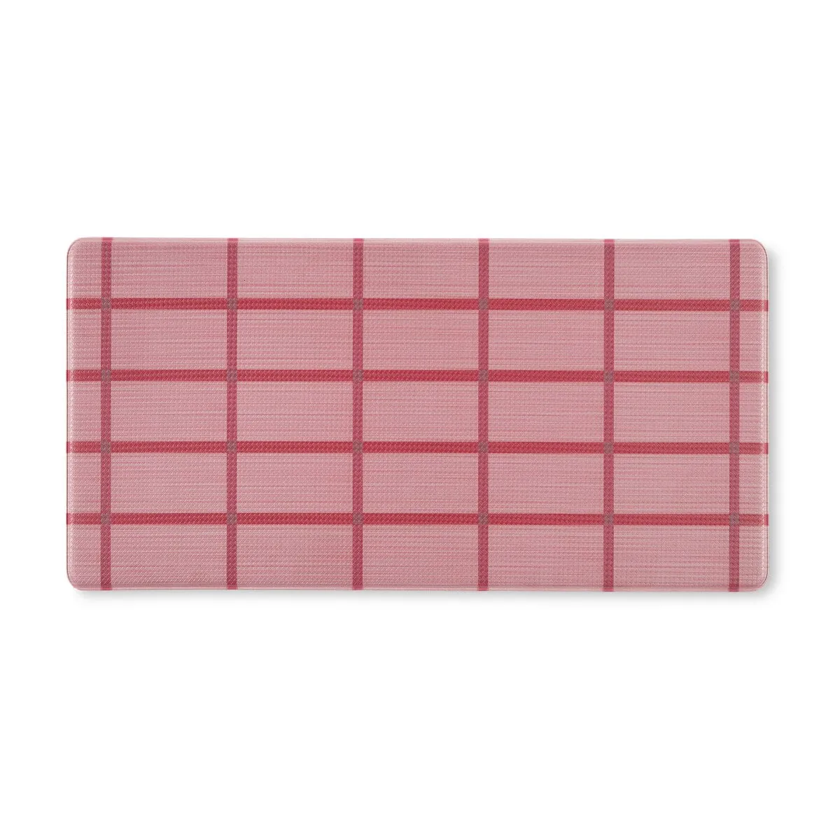 TOWN & COUNTRY BASICS Windowpane Plaid Anti Fatigue Kitchen Mat Non-Slip Backing