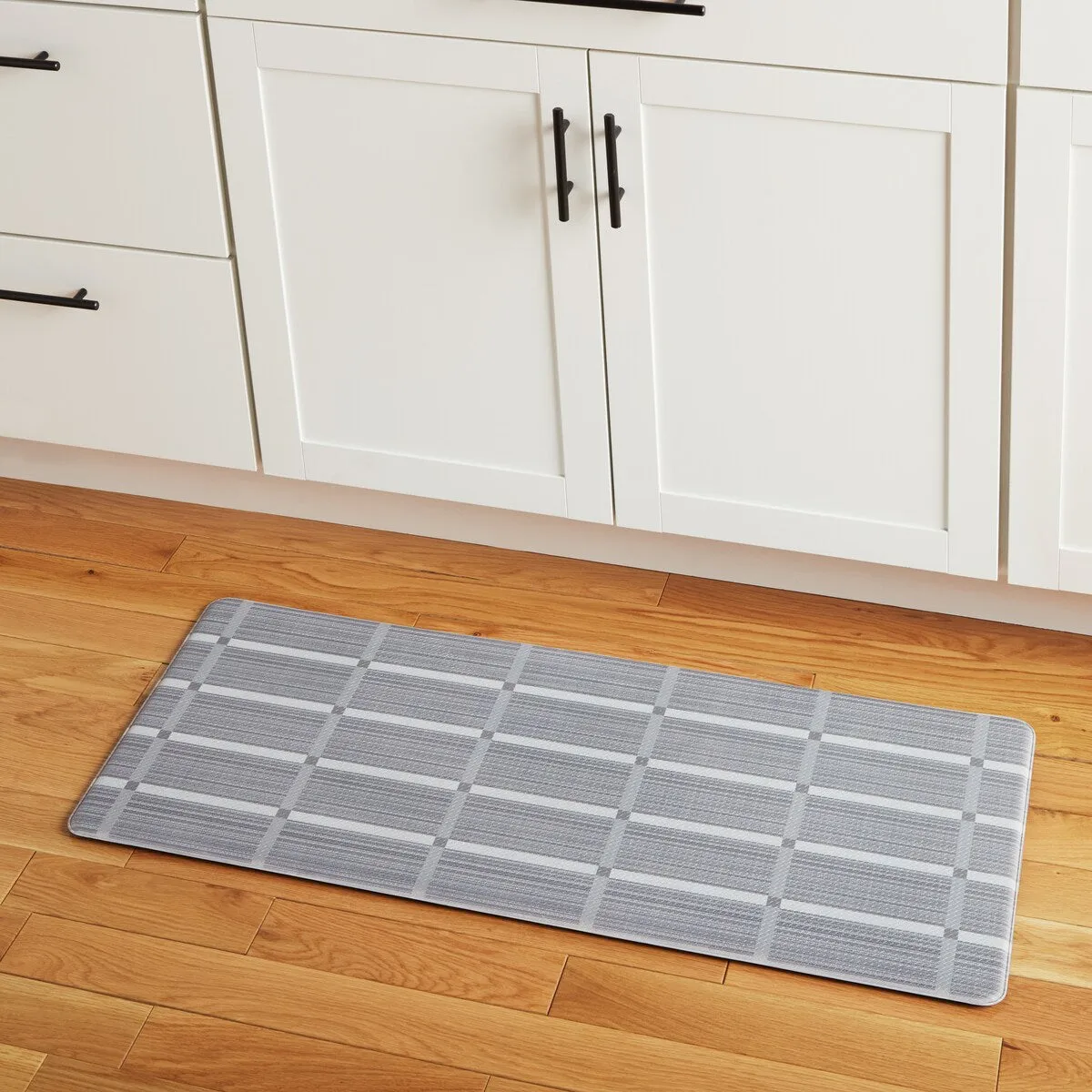 TOWN & COUNTRY BASICS Windowpane Plaid Anti Fatigue Kitchen Mat Non-Slip Backing