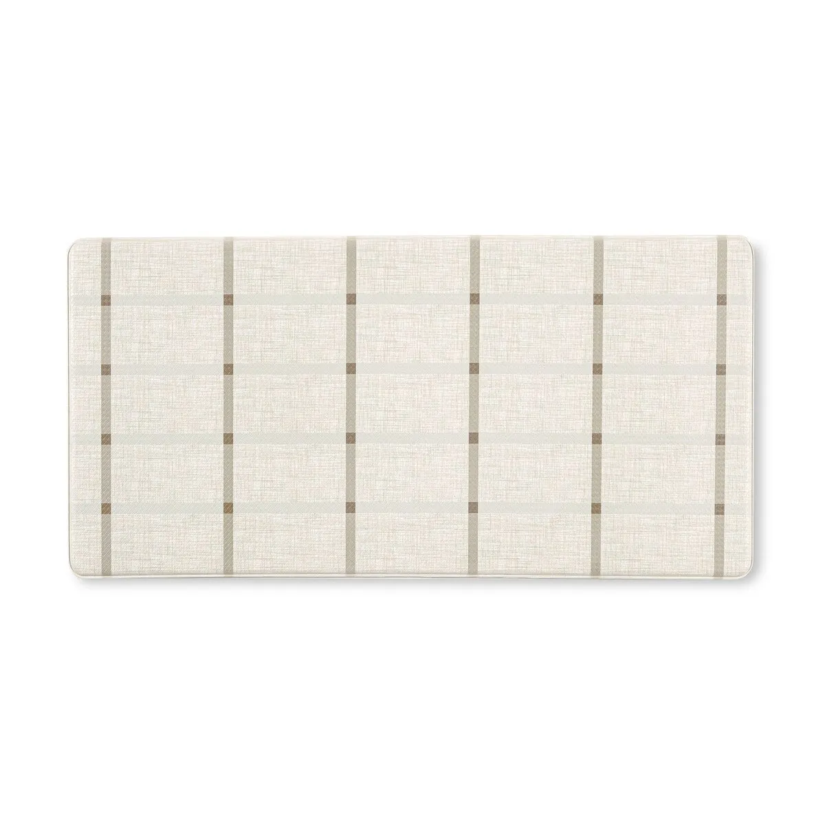 TOWN & COUNTRY BASICS Windowpane Plaid Anti Fatigue Kitchen Mat Non-Slip Backing