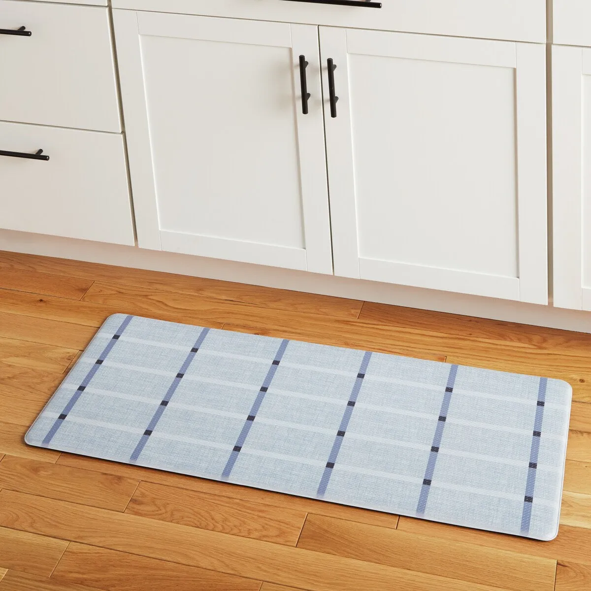 TOWN & COUNTRY BASICS Windowpane Plaid Anti Fatigue Kitchen Mat Non-Slip Backing
