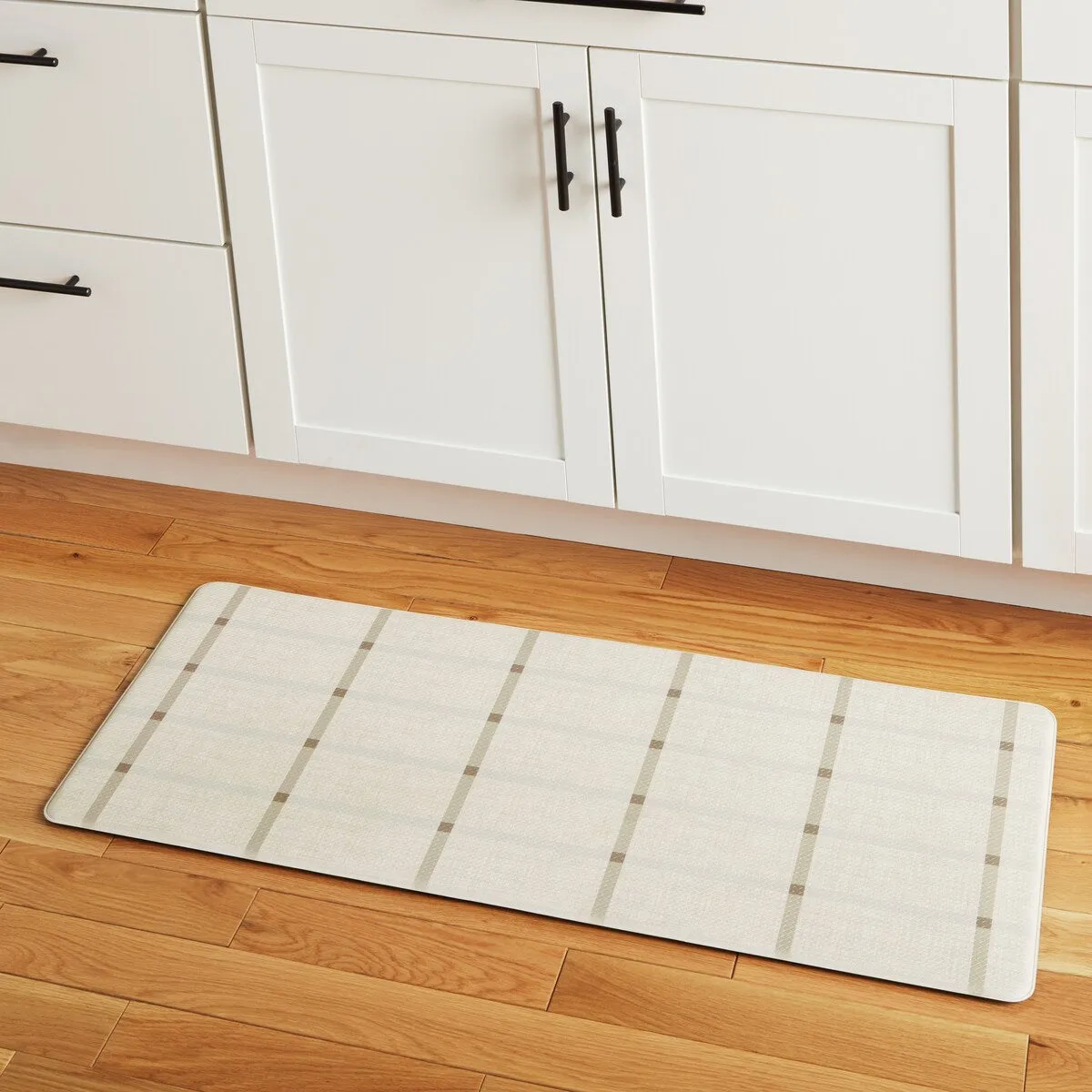 TOWN & COUNTRY BASICS Windowpane Plaid Anti Fatigue Kitchen Mat Non-Slip Backing