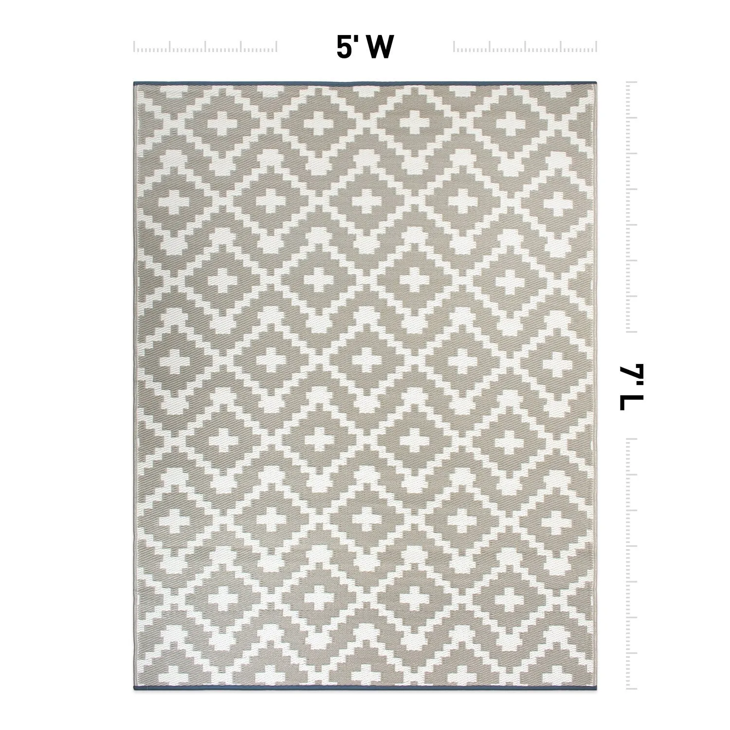 Trellis Geometric Reversible Plastic Outdoor Rugs