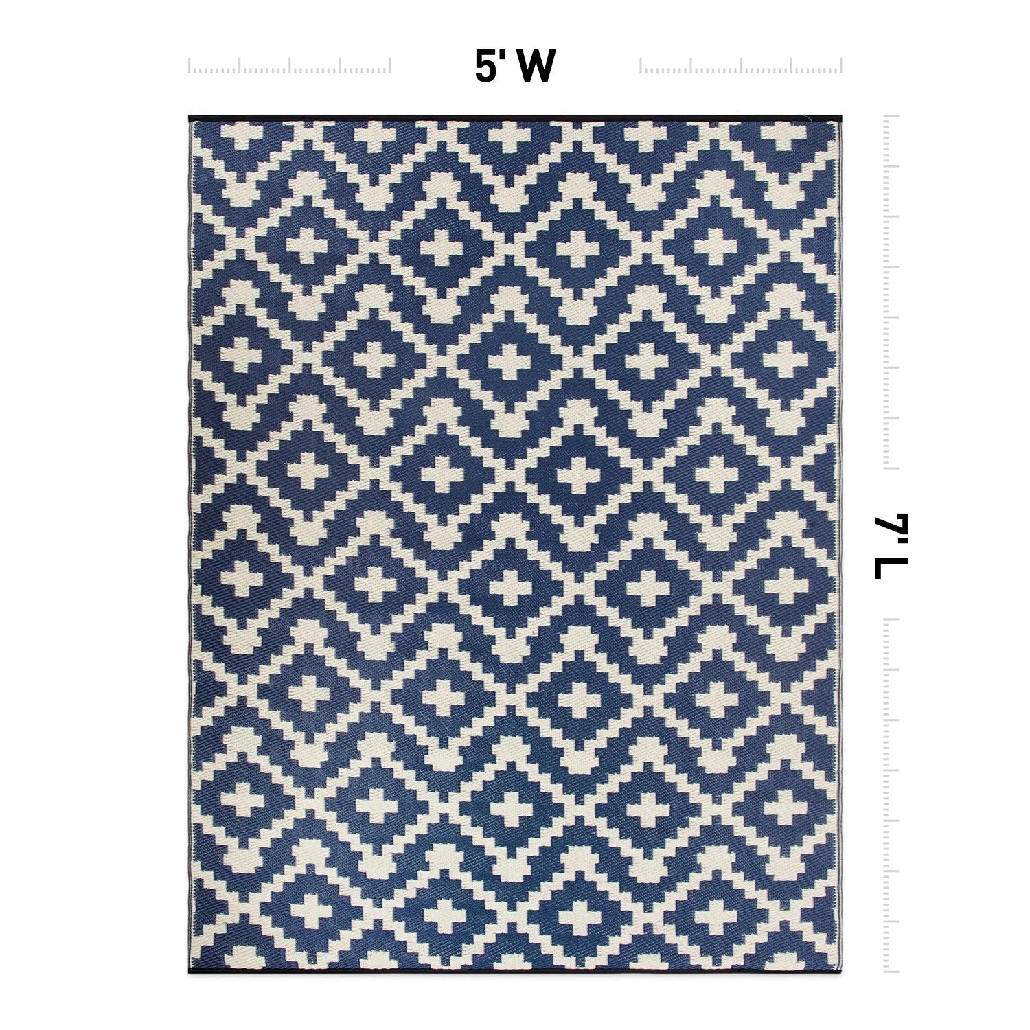 Trellis Geometric Reversible Plastic Outdoor Rugs