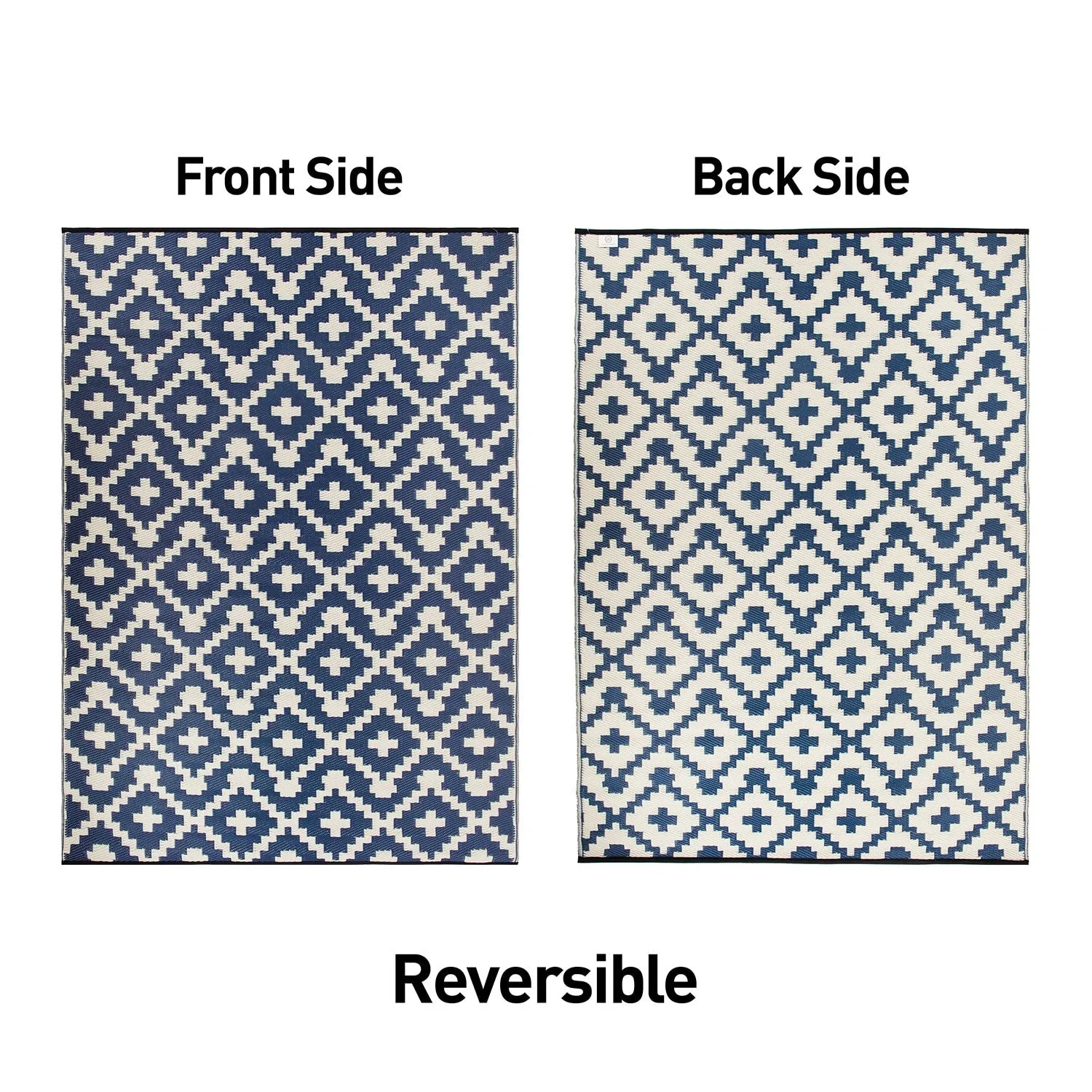 Trellis Geometric Reversible Plastic Outdoor Rugs