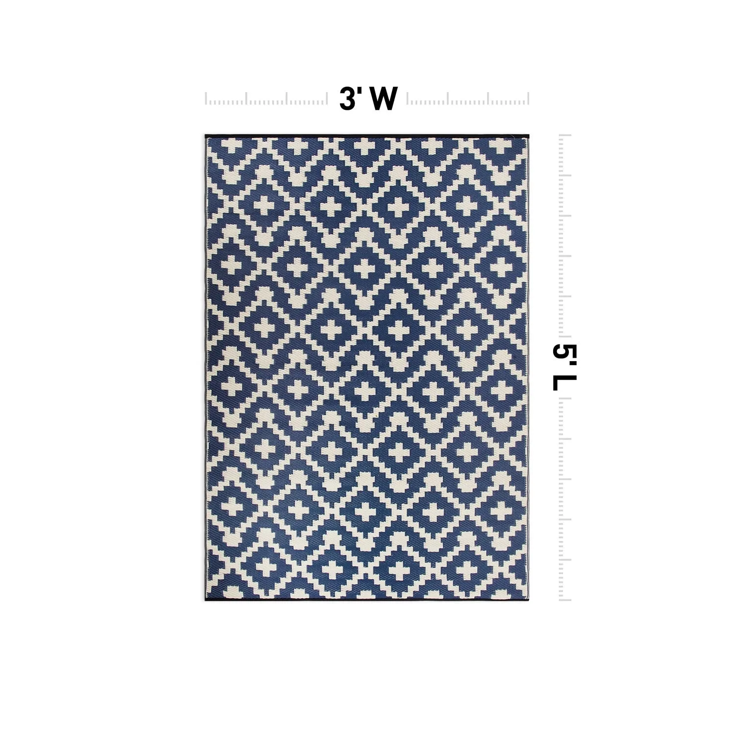 Trellis Geometric Reversible Plastic Outdoor Rugs