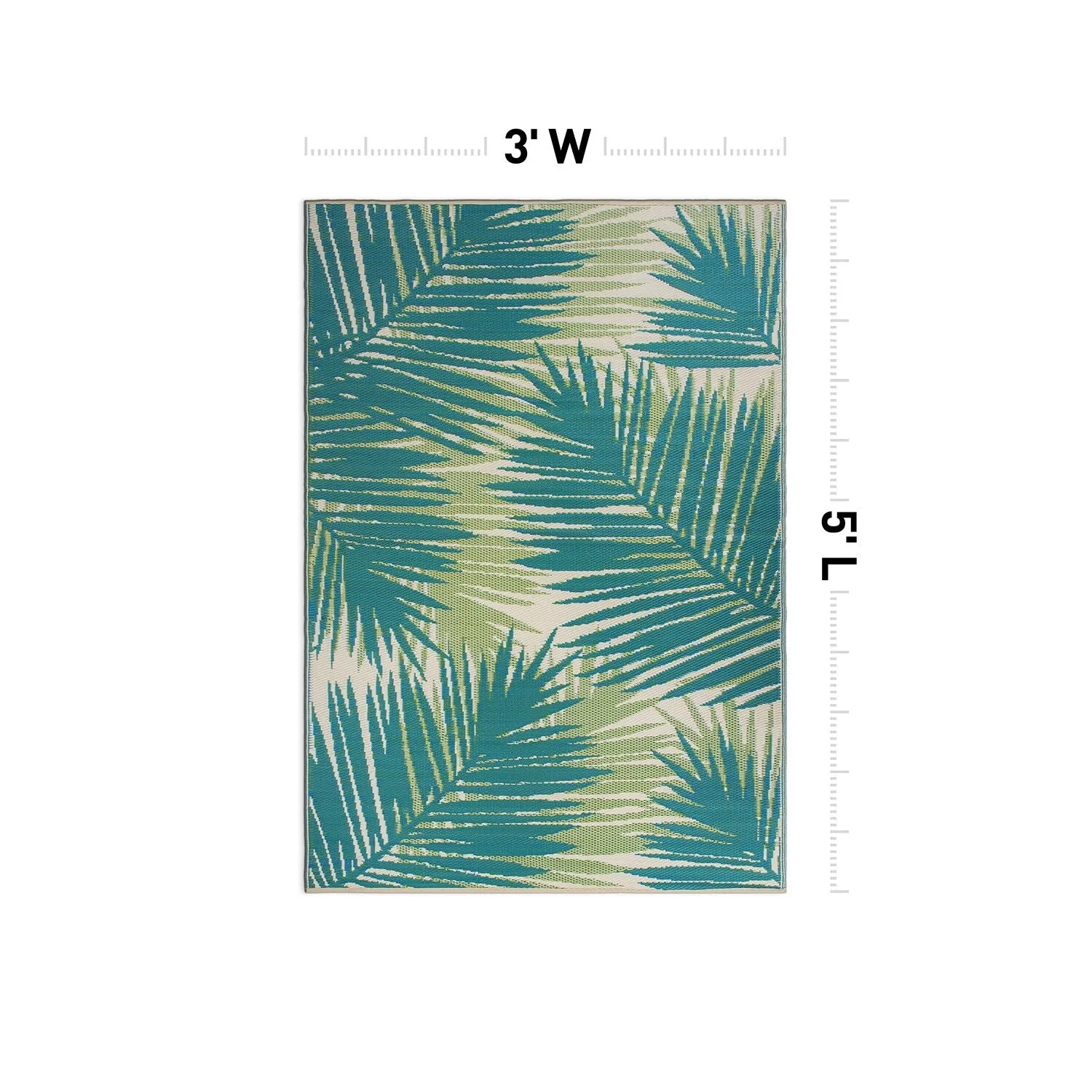 Tropical Floral Reversible Plastic Outdoor Rugs