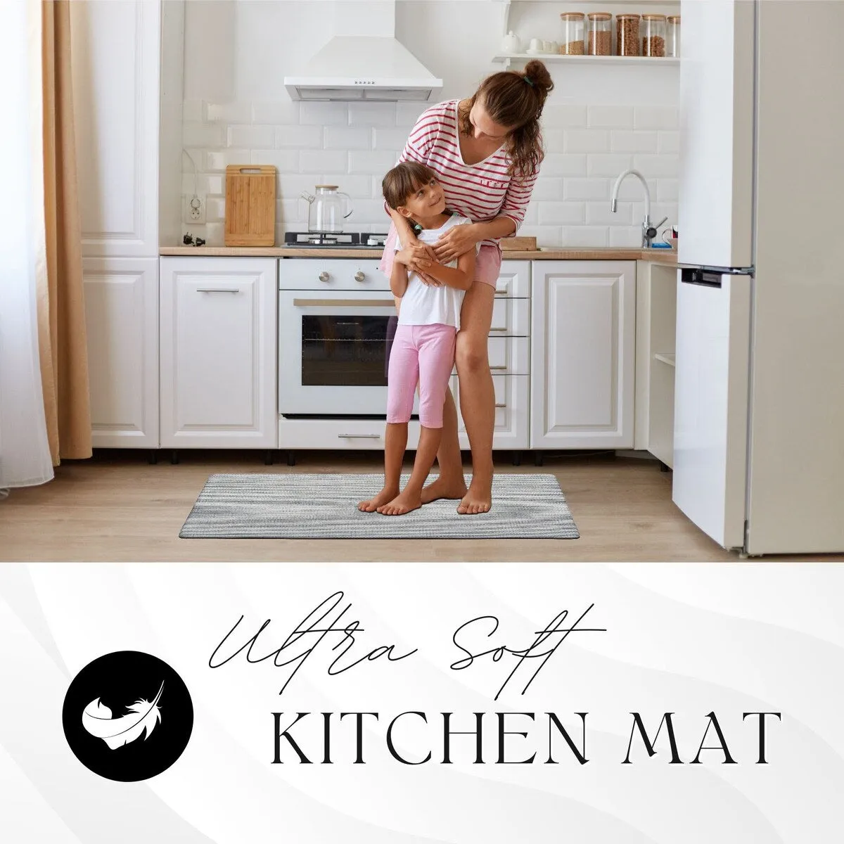 Ultra-Soft Anti Fatigue Kitchen Mat Kitchen Floor Runner 20x48 Inches - 48L x 20W x 6/8H