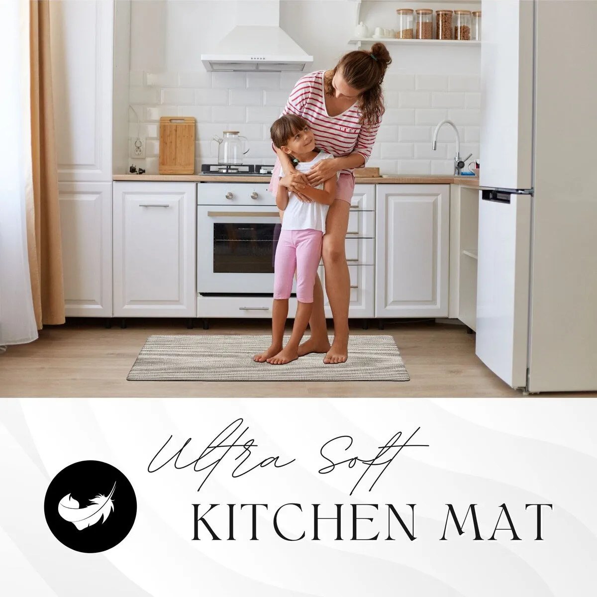 Ultra-Soft Anti Fatigue Kitchen Mat Kitchen Floor Runner 20x48 Inches - 48L x 20W x 6/8H