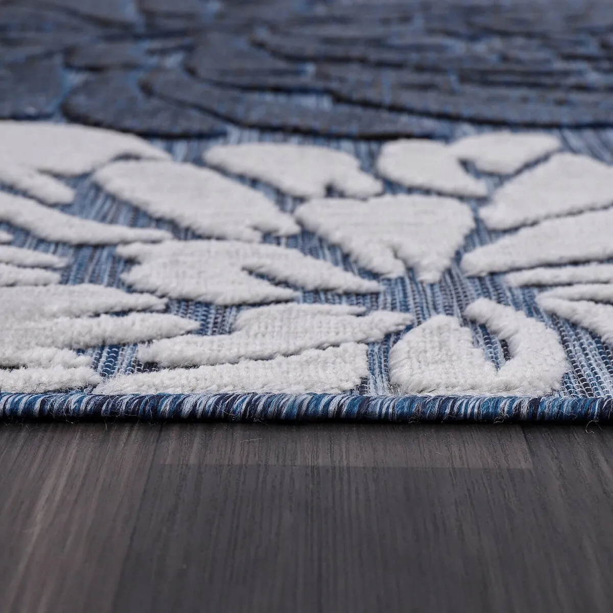 VILLADECOR Floral Indoor Outdoor Area Rug Low High Pile Rugs For Patio