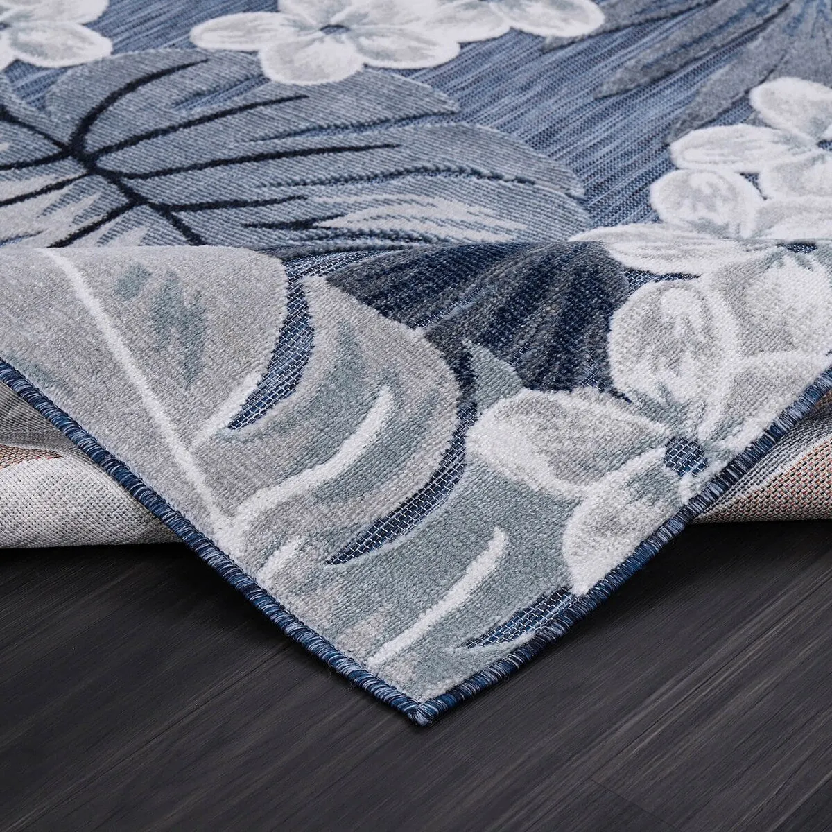 VILLADECOR Leaf Indoor Outdoor Area Rug Low High Pile Rugs For Patio
