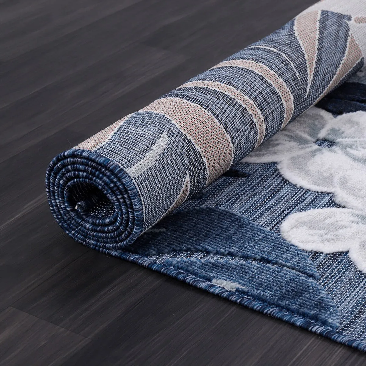 VILLADECOR Leaf Indoor Outdoor Area Rug Low High Pile Rugs For Patio