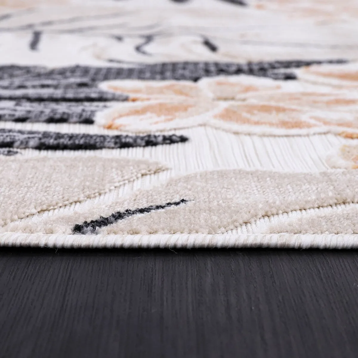 VILLADECOR Leaf Indoor Outdoor Area Rug Low High Pile Rugs For Patio
