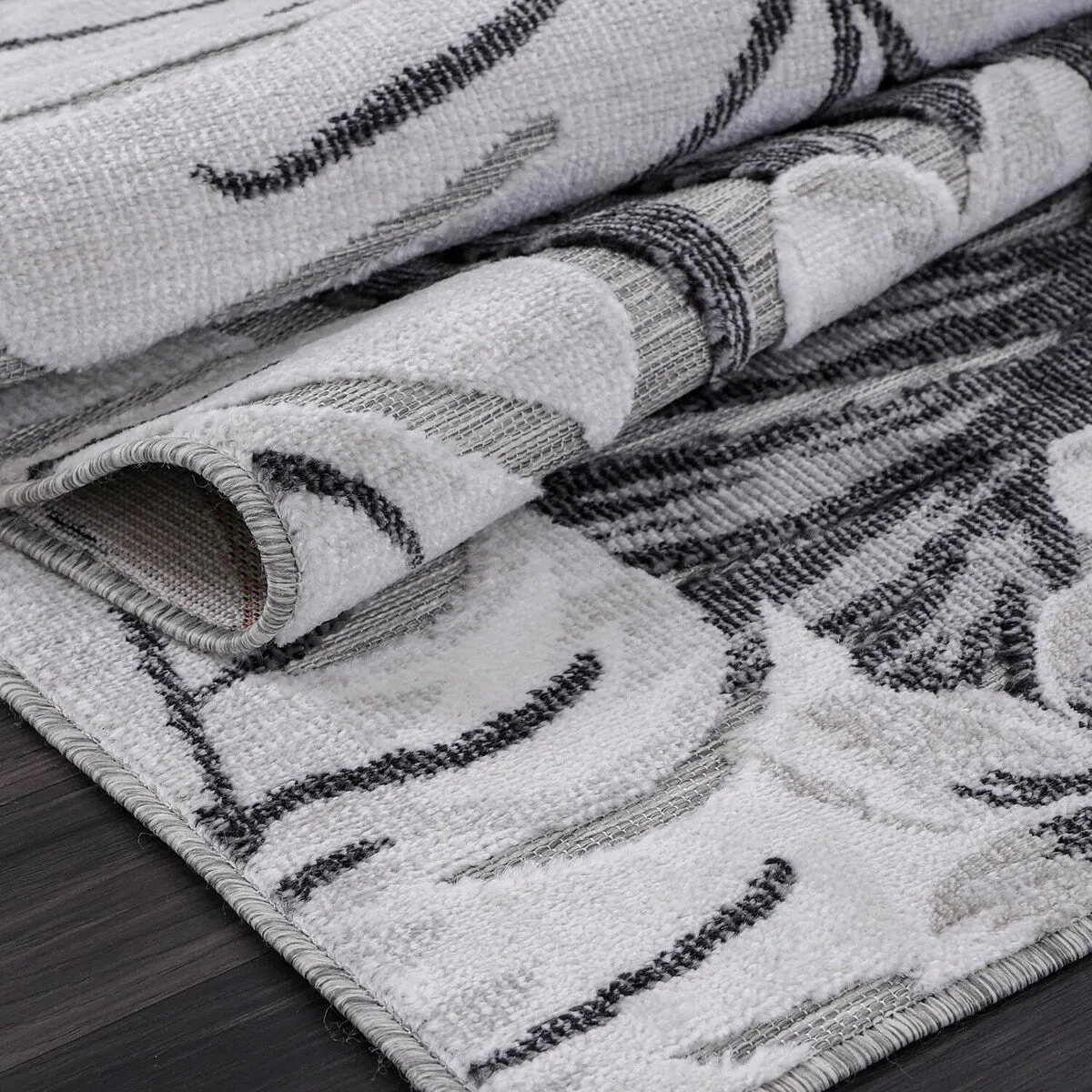 VILLADECOR Leaf Indoor Outdoor Area Rug Low High Pile Rugs For Patio