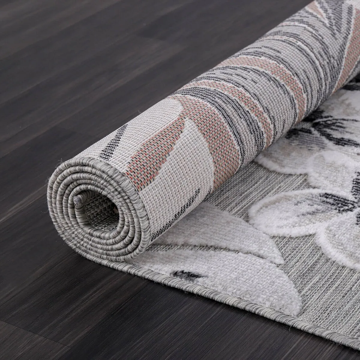 VILLADECOR Leaf Indoor Outdoor Area Rug Low High Pile Rugs For Patio