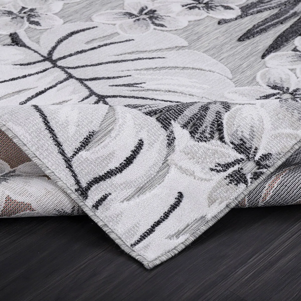 VILLADECOR Leaf Indoor Outdoor Area Rug Low High Pile Rugs For Patio