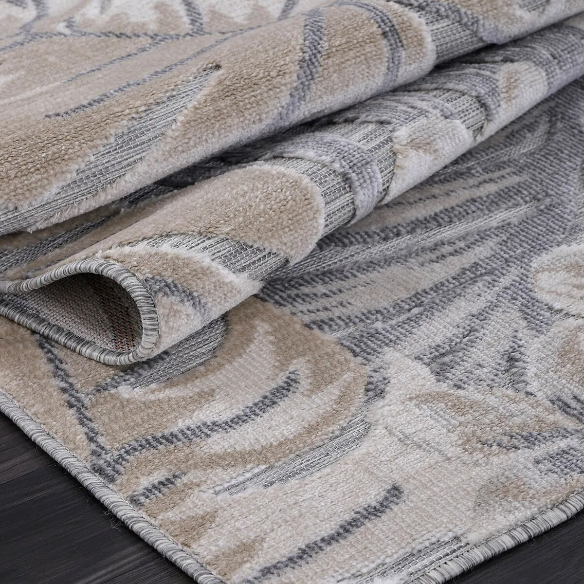 VILLADECOR Leaf Indoor Outdoor Area Rug Low High Pile Rugs For Patio