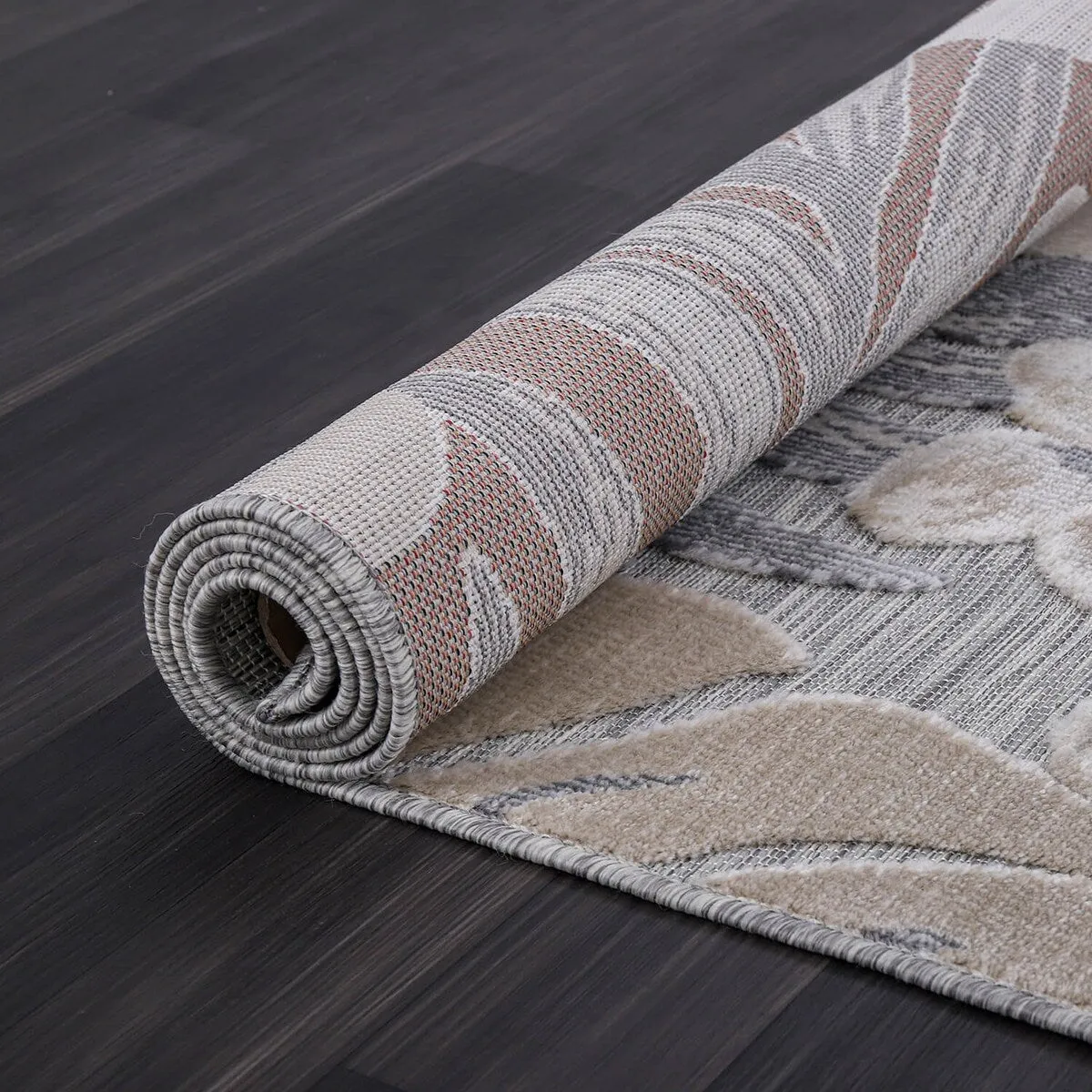 VILLADECOR Leaf Indoor Outdoor Area Rug Low High Pile Rugs For Patio
