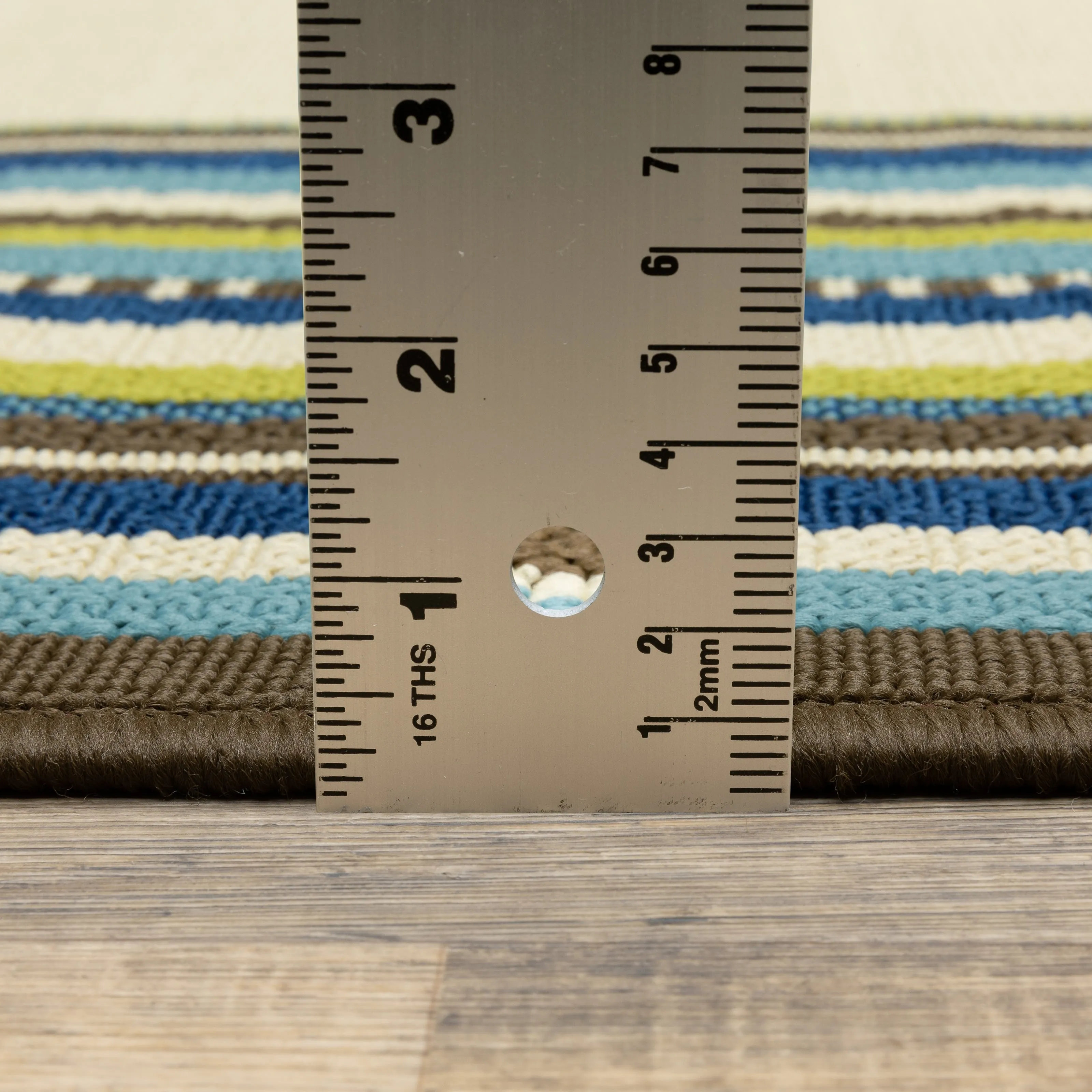 Vista Home Catalina Multi-Border Indoor-Outdoor Ivory/Blue Rug--