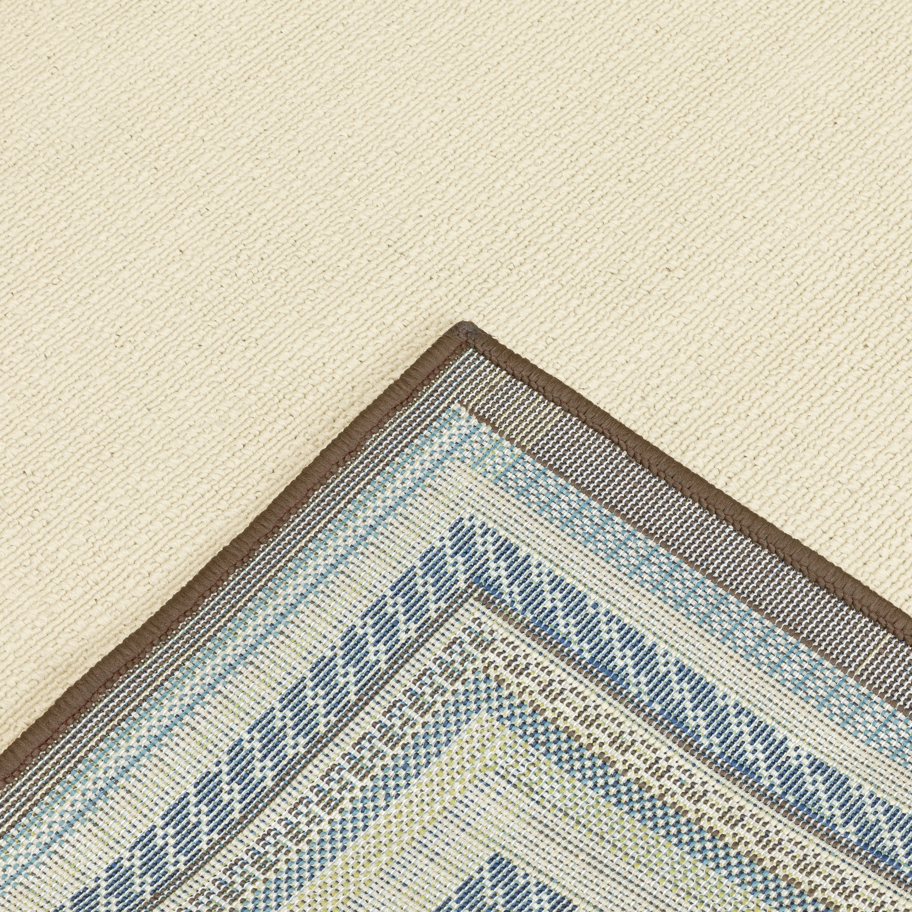 Vista Home Catalina Multi-Border Indoor-Outdoor Ivory/Blue Rug--