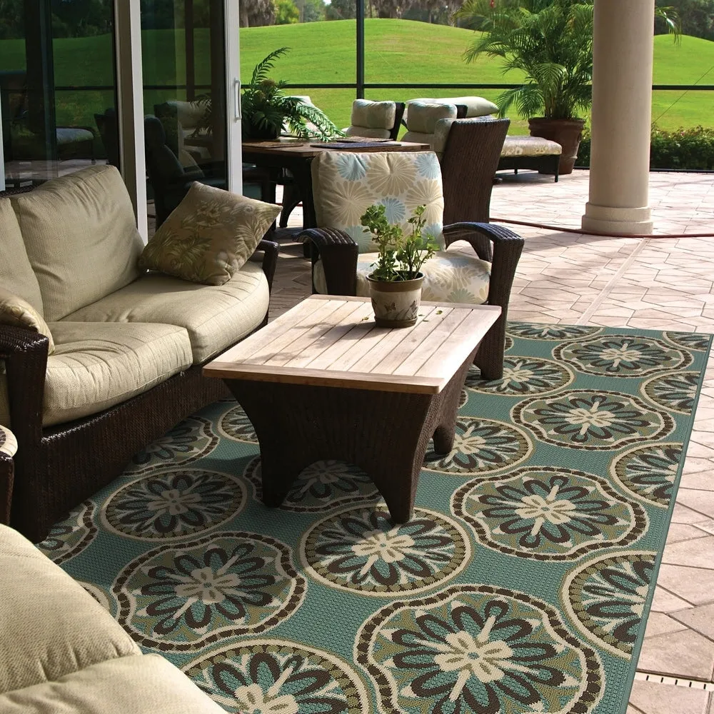 Vista Home Malta Floral Lattice Indoor-Outdoor Area Rug
