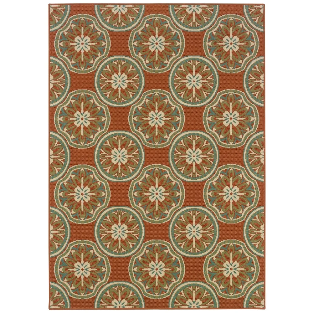 Vista Home Malta Floral Lattice Indoor-Outdoor Area Rug